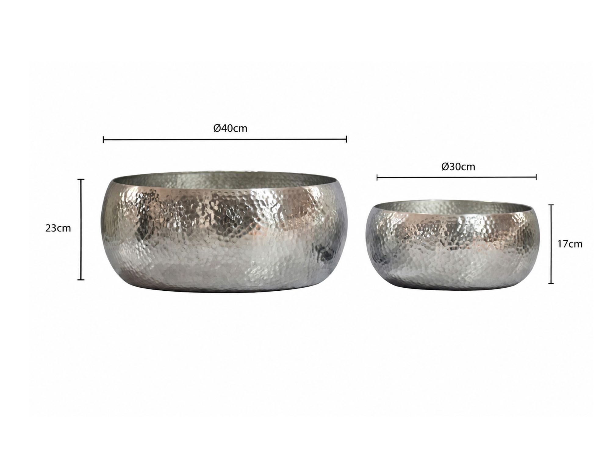 Dekoschale Surnadal Aluminium Silber Ø 40 cm