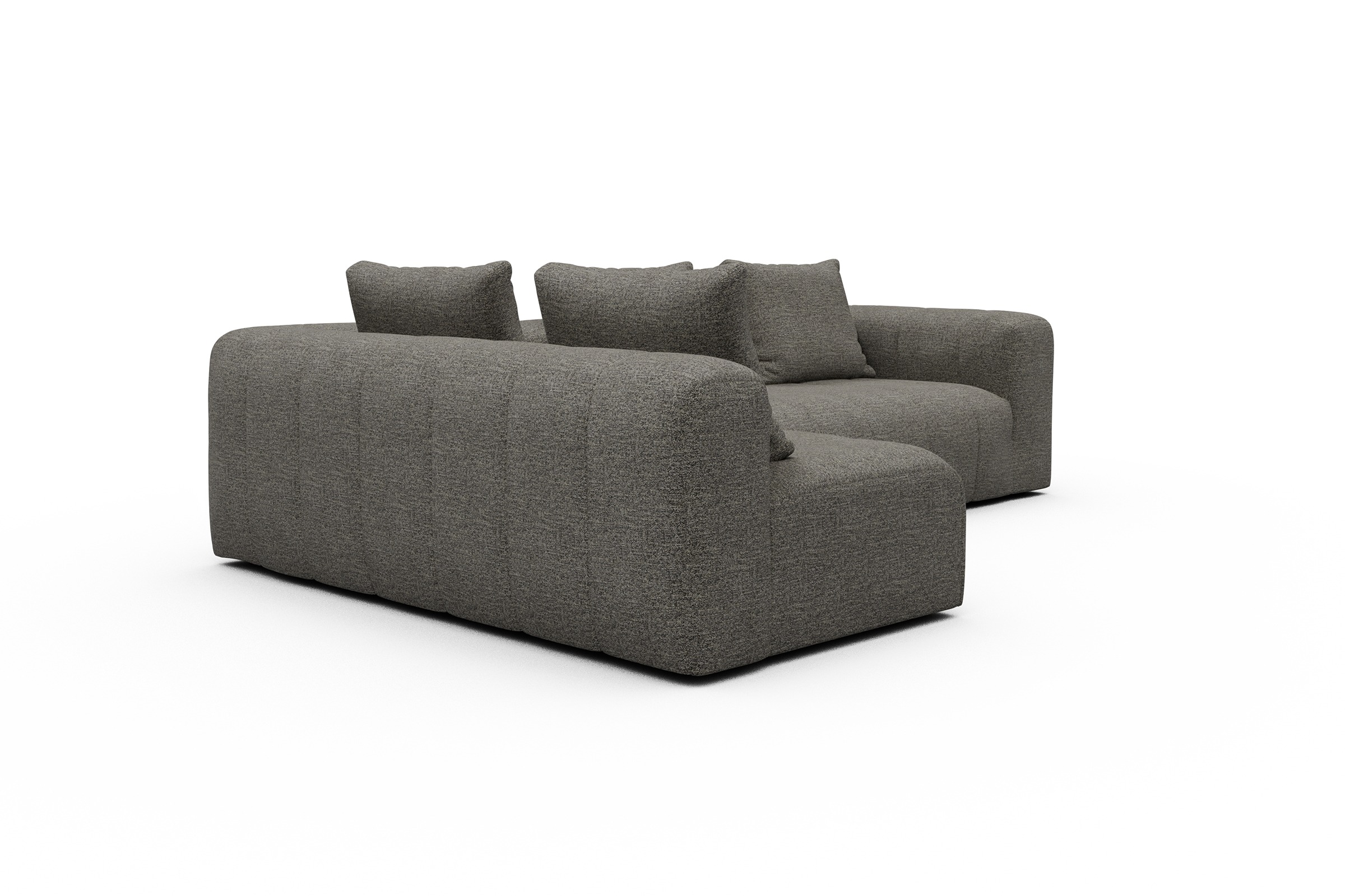 Ecksofa Hugo 2x 2,5-Sitzer Armlehne rechts Carreno-Sepie-Brown