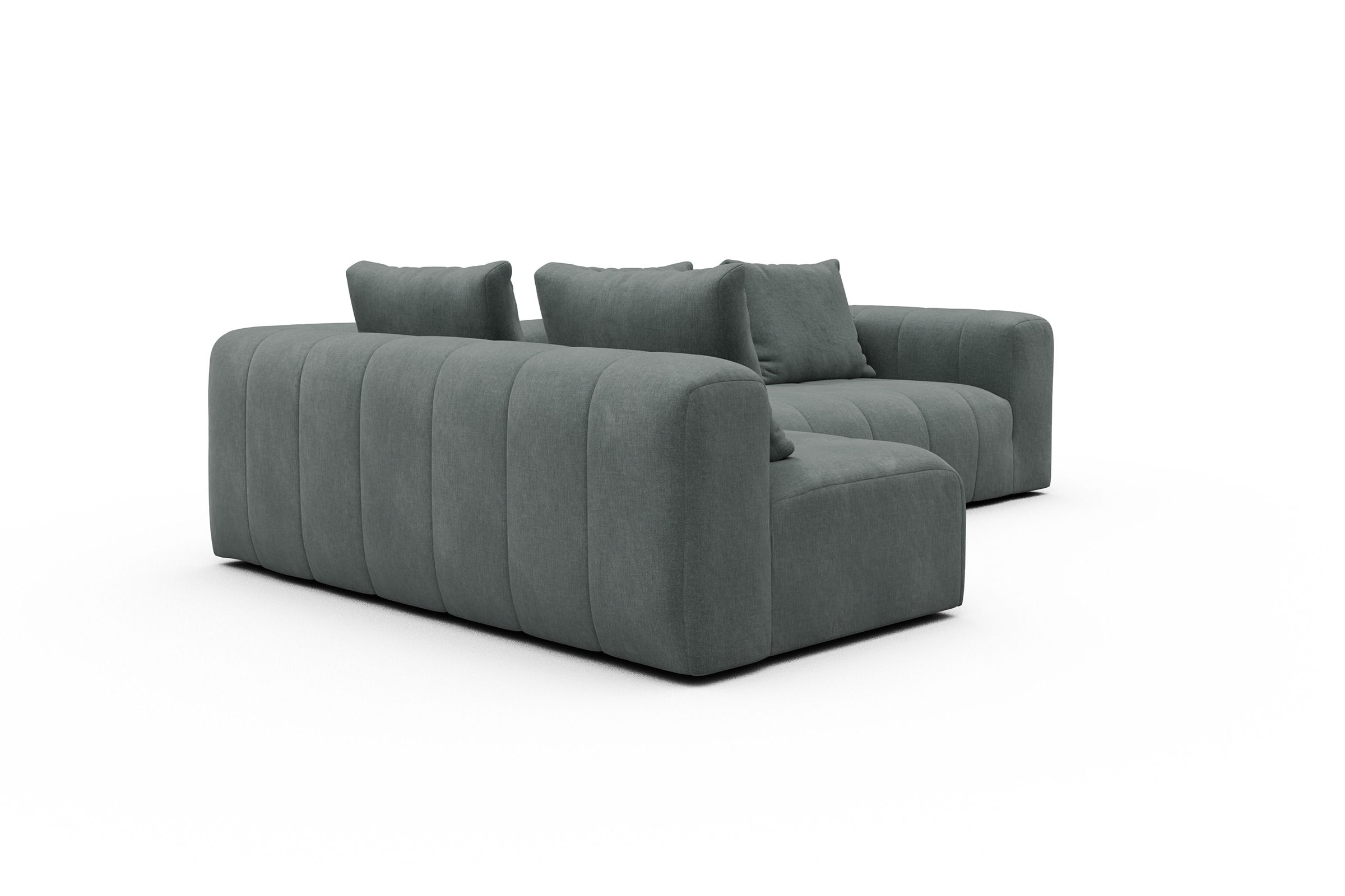 Ecksofa Hugo 2x 2,5-Sitzer Armlehne rechts Smooth-Silver-Grey