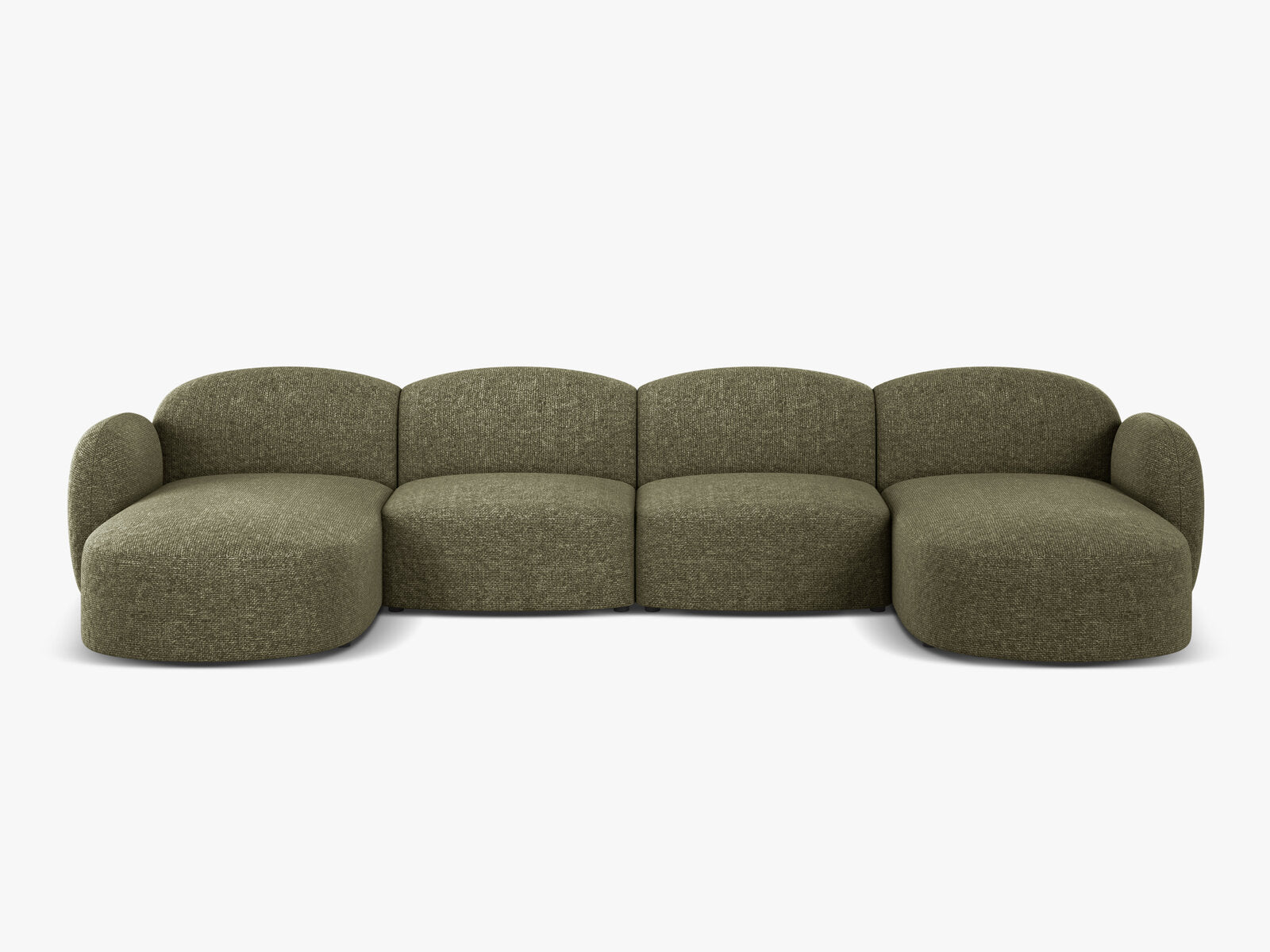 Micadoni Panorama Sofa Blair 6-Sitzer Chenille Eden Grün