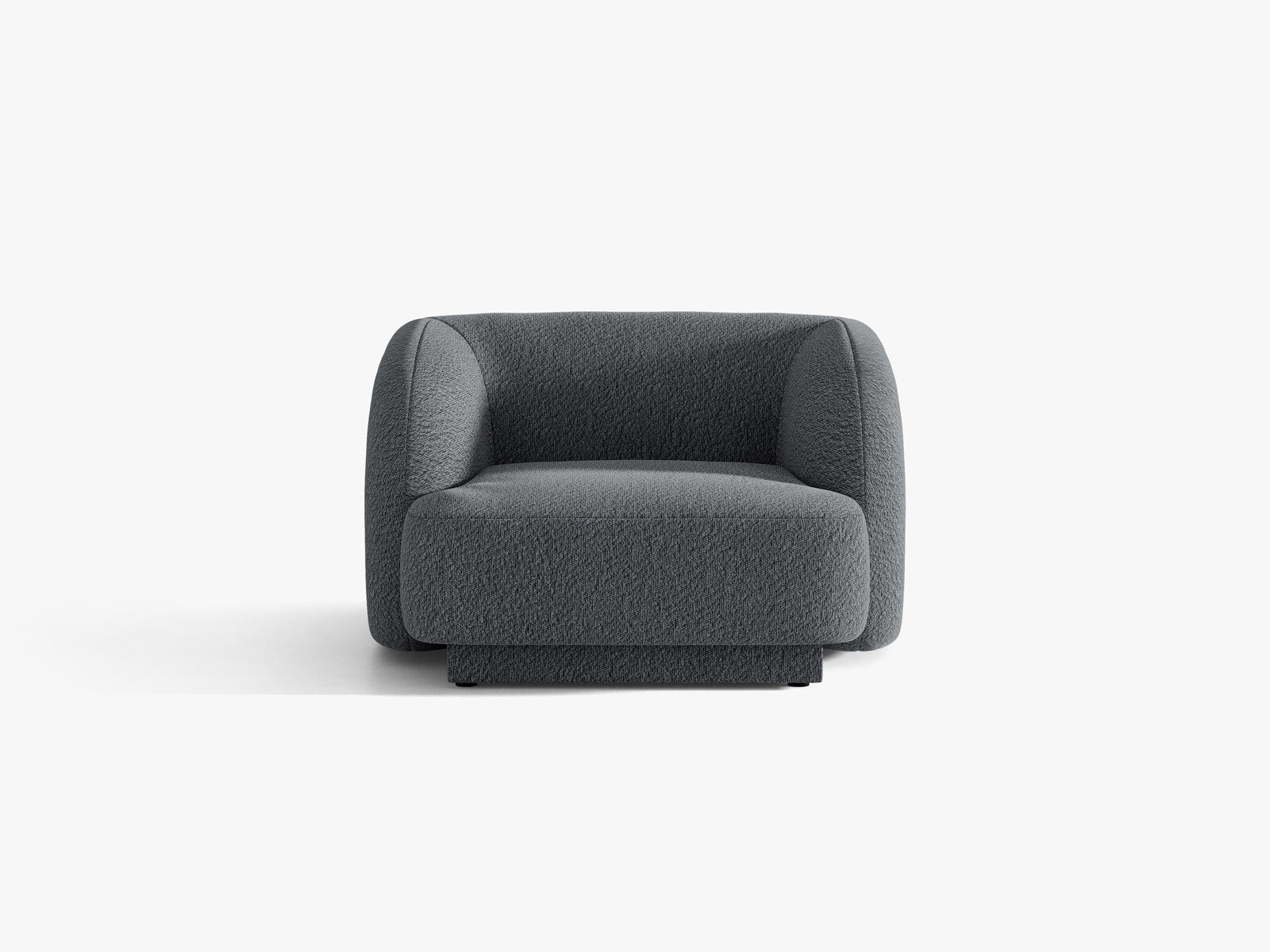 Micadoni Sessel Miley 1-Sitzer Boucle Baloo Dunkelgrau