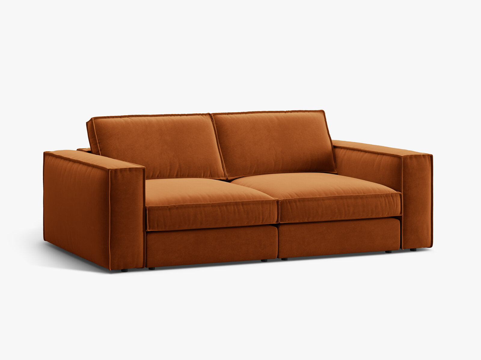 Micadoni modulares Sofa Pola 3-Sitzer Samt Salvador Terrakotta