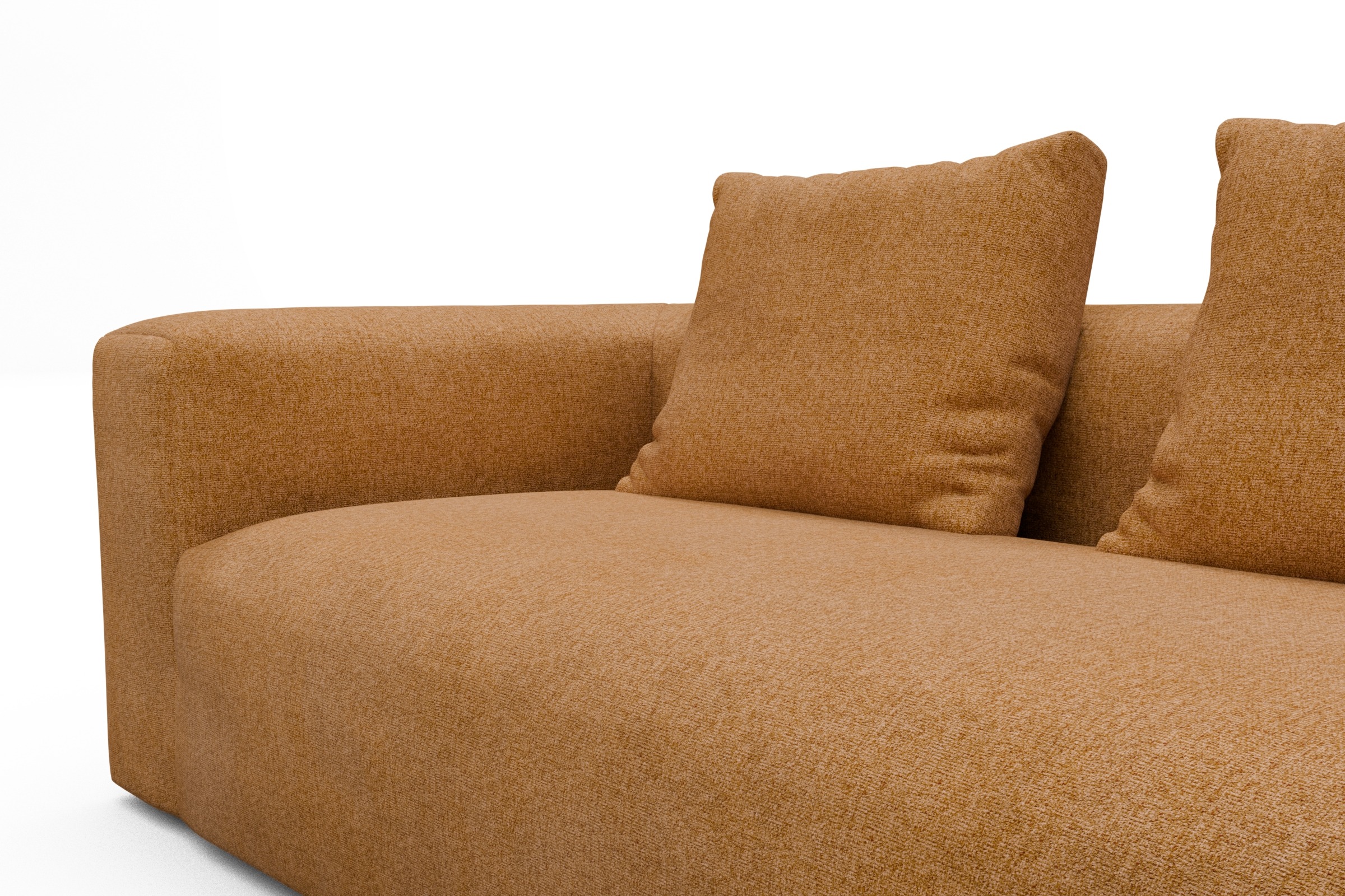 Wohnlandschaft Fred Chaiselongue rechts mit 2-Sitzer und lange Armlehne links Casone-Warm-Yellow