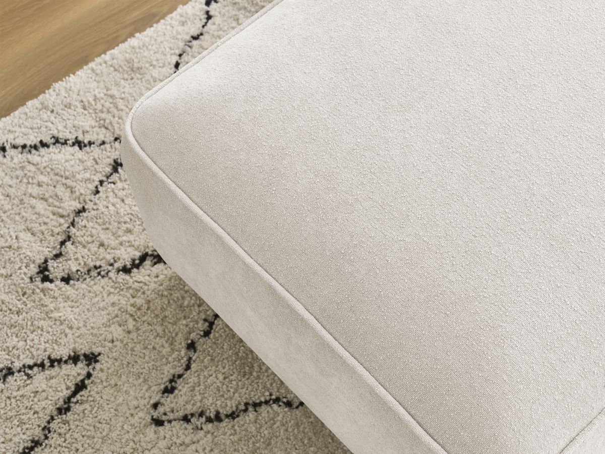 Bobochic Zephyr Pouf Strukturstoff Weiß