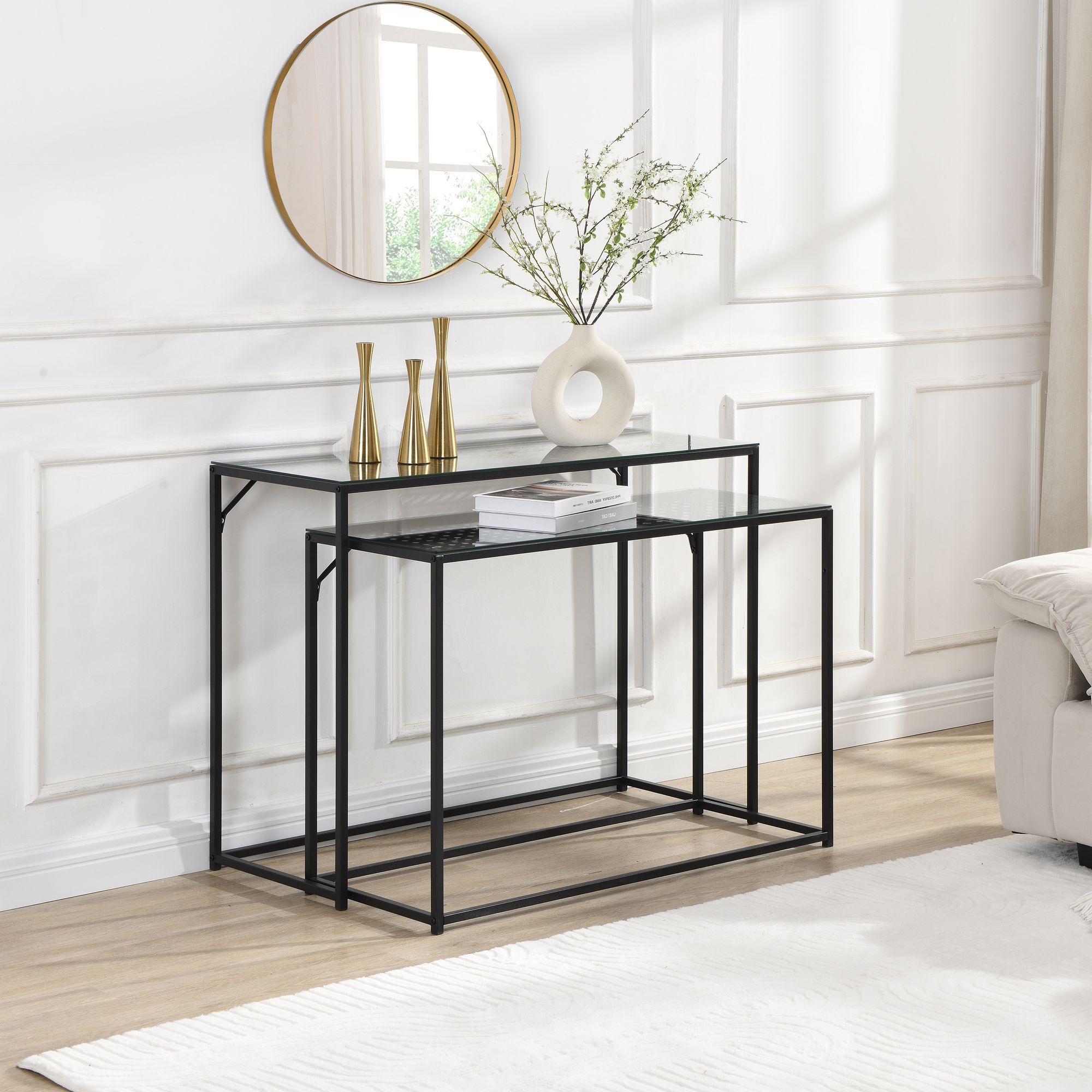 Konsolentisch Myrland Glas Schwarz 100 × 40 × 77 cm