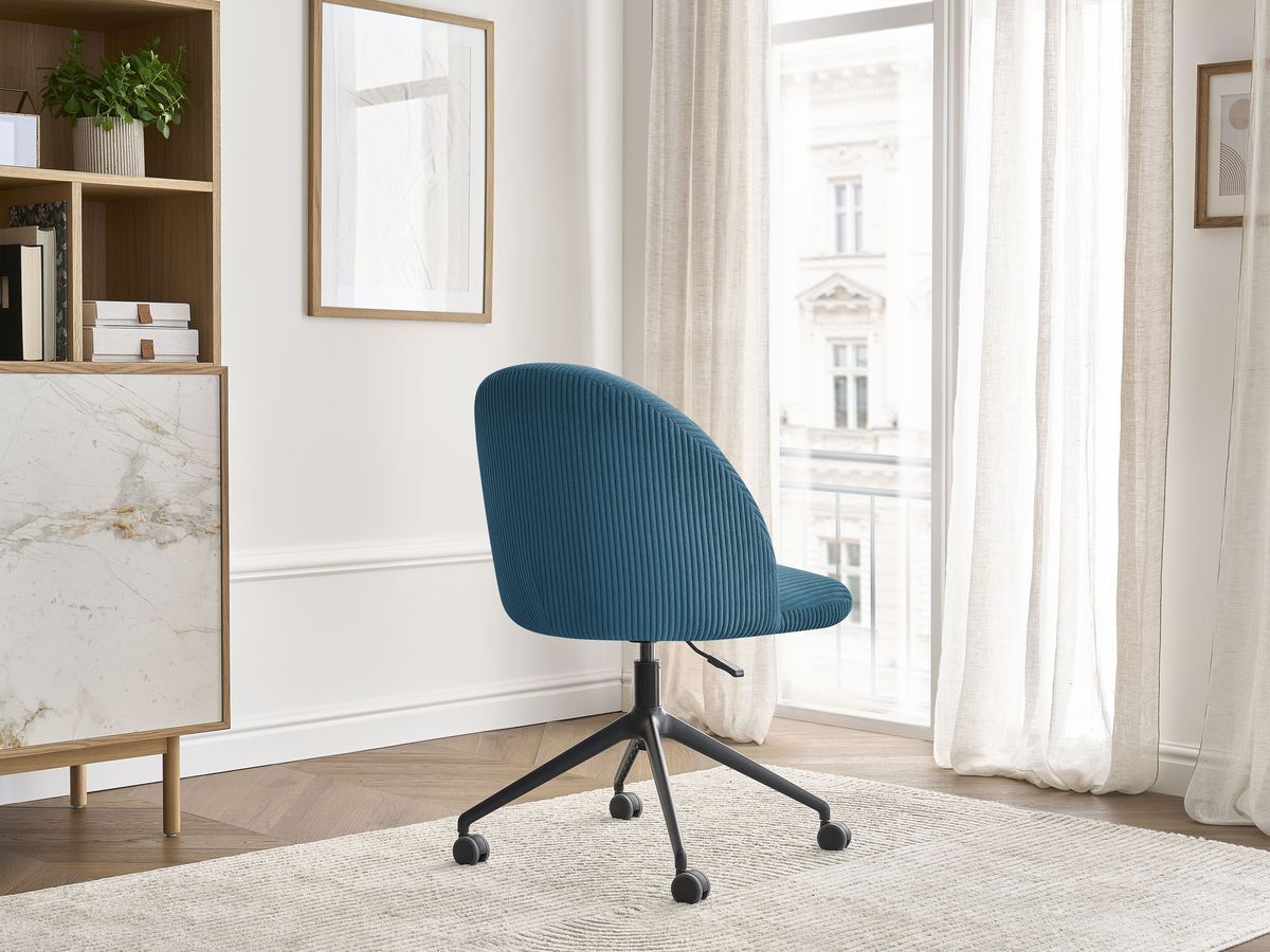 Bobochic Lalie Bürostuhl Cordsamt Dunkelblau