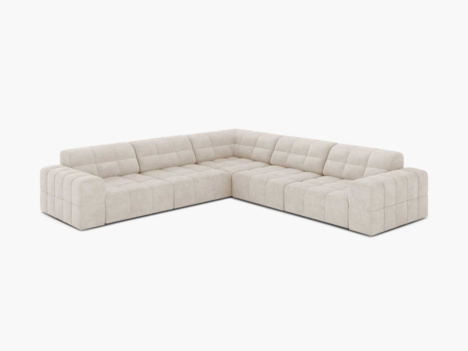 Micadoni Jennifer Modulares Ecksofa 7-Sitzer Chenille Eden Helles Beige