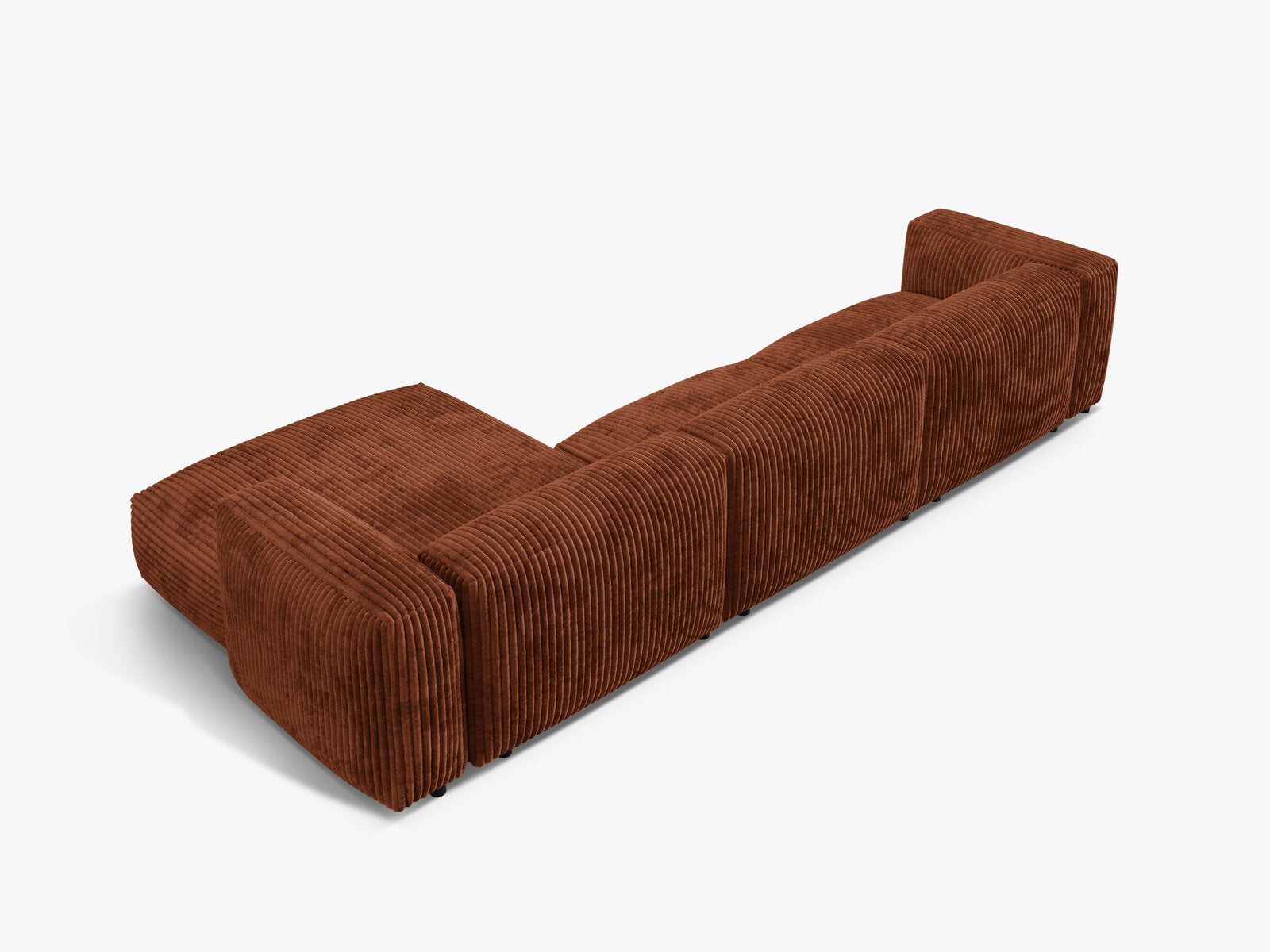Micadoni Ecksofa Martina 3-Sitzer Rechts Kord Tilia Ziegel