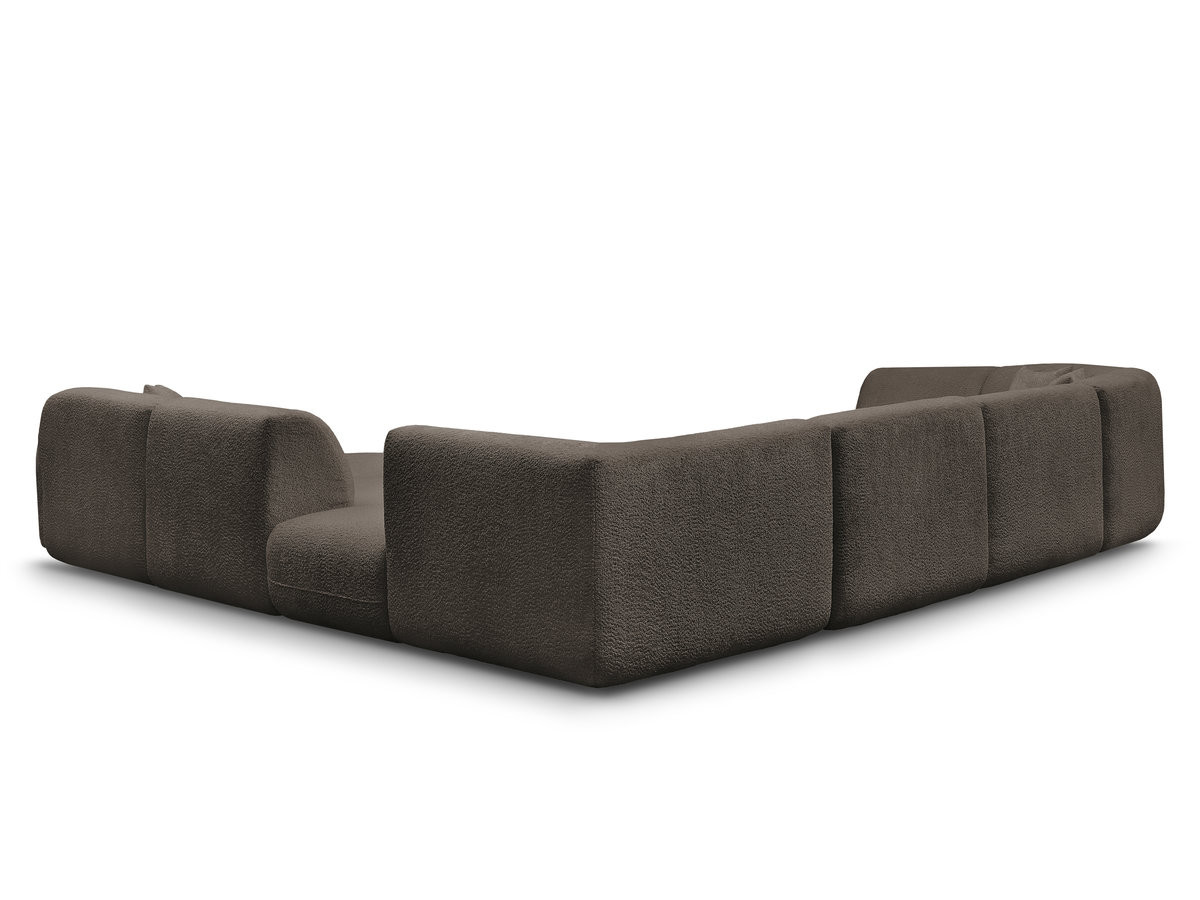 Bobochic Anda Wohnlandschaft mit Pouf 396 × 357 cm Chenille Braun Ecke rechts