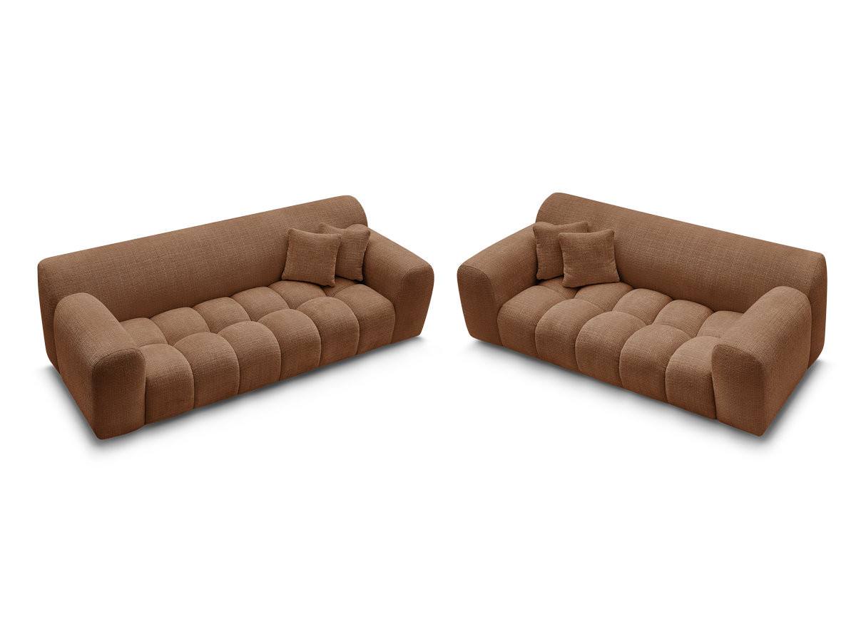 Bobochic Melisse Sofa 5-Sitzer Strukturstoff Orange