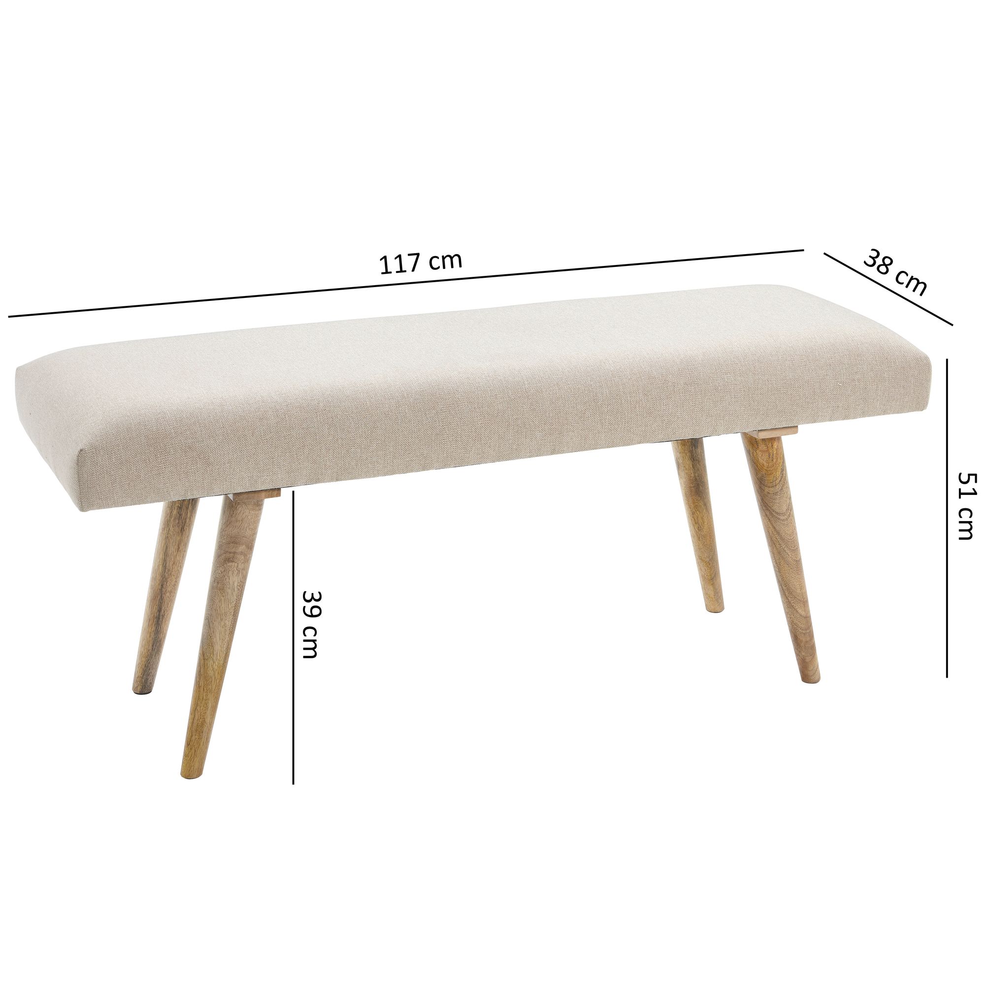 Sitzbank Fanoe Stoff Beige 117 × 38 × 51 cm