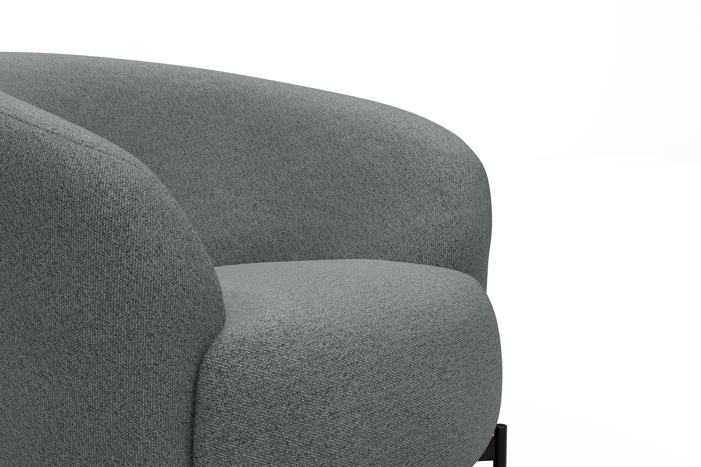Sessel Ronda X-Metallgestell Schwarz Denari-Soft-Grey