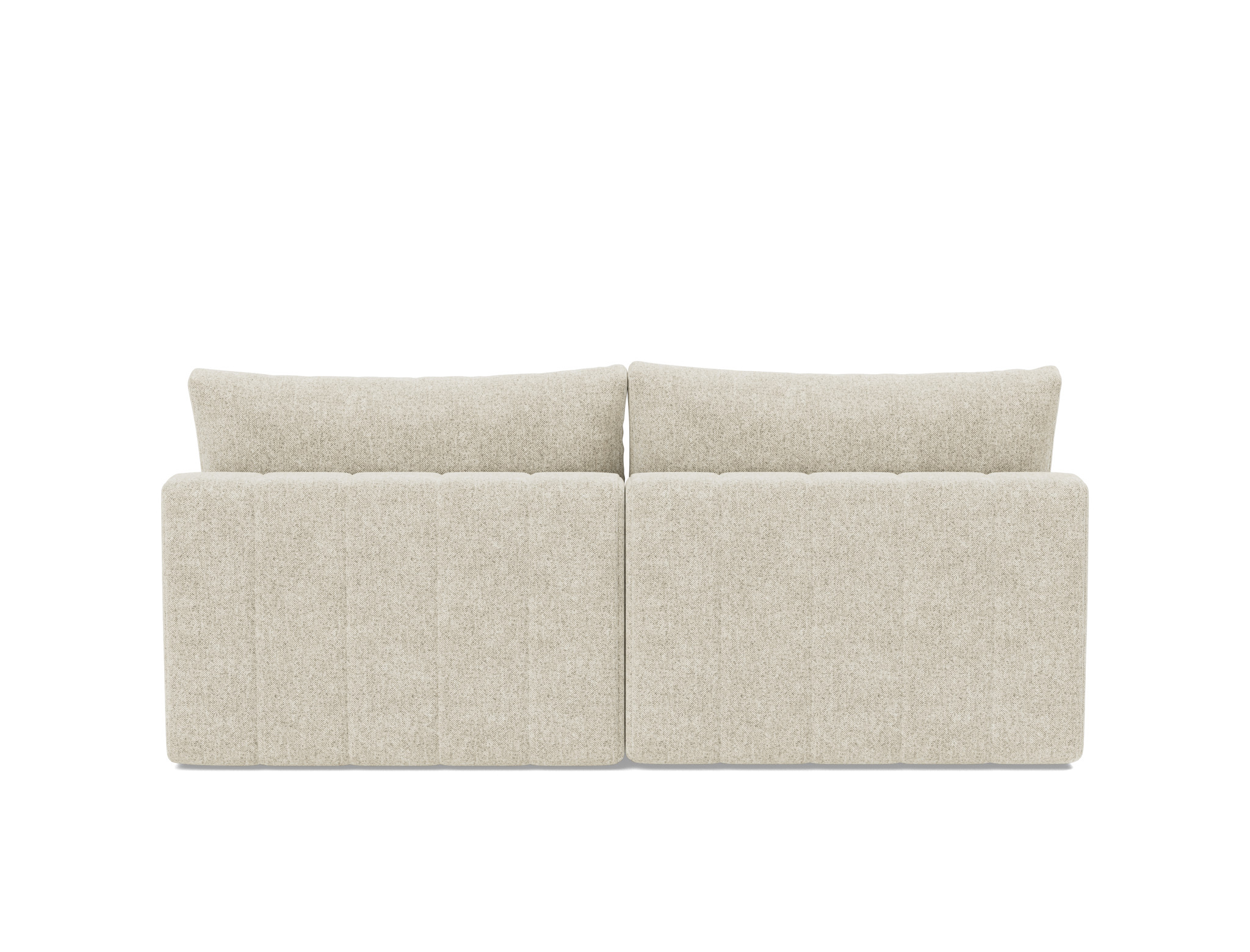 Schlafsofa Akello mit Chaiselongue Strukturierter Stoff Taura 357-Off-White