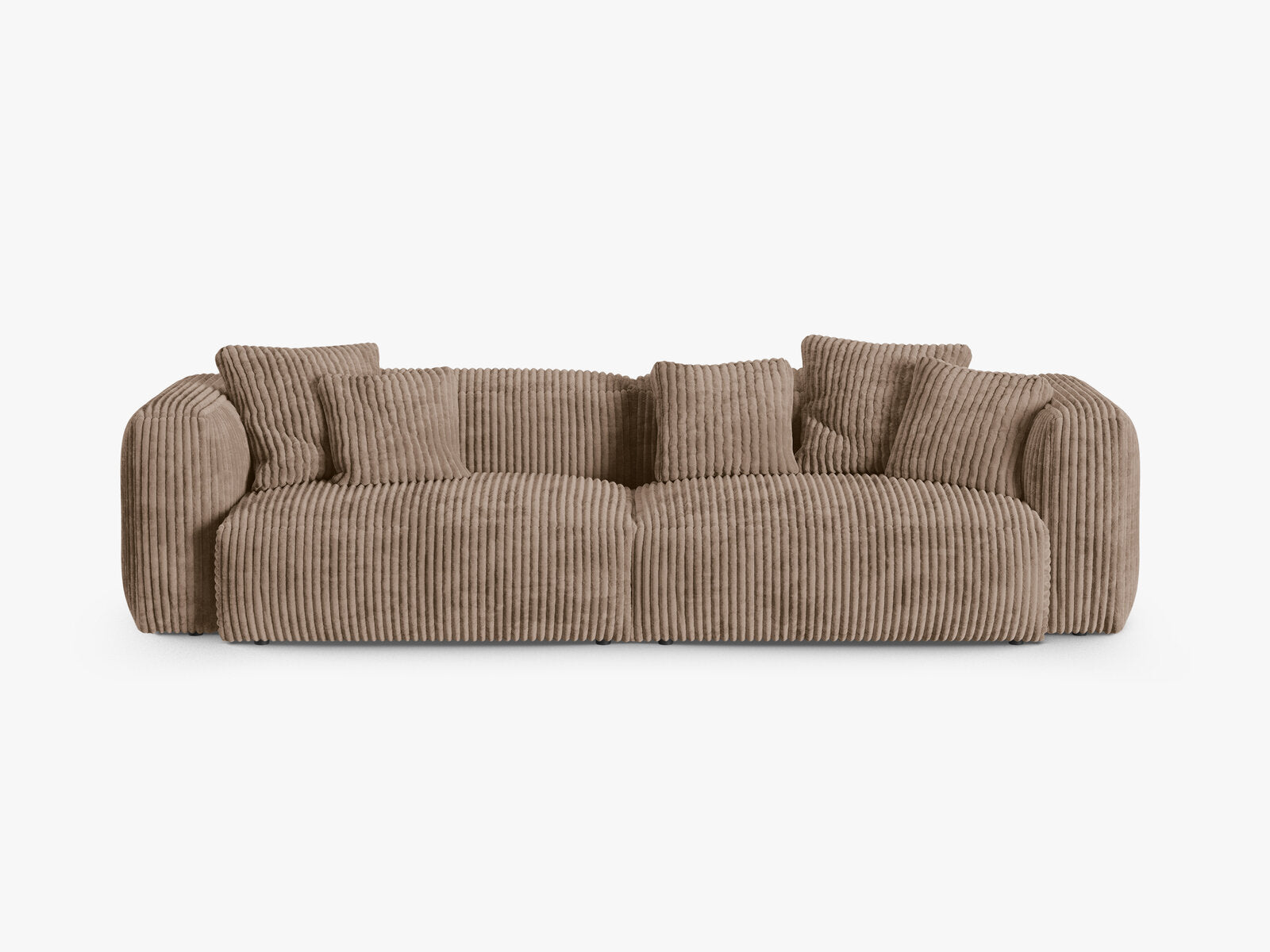 Micadoni Sofa Martina 4-Sitzer 90cm Sitztiefe Kord Tilia Eichel