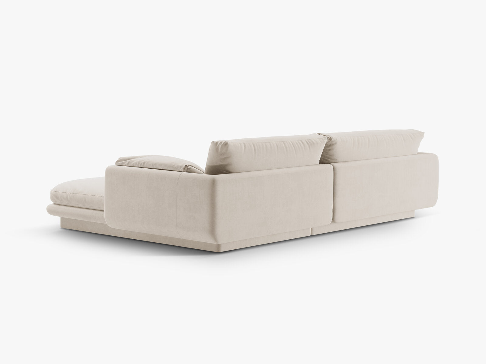 Micadoni Ecksofa Torino 4-Sitzer Links Samt Ecru