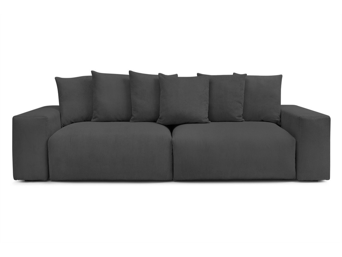Bobochic Voltaire Sofa 4-Sitzer 320 × 124 cm Cordsamt Dunkelgrau