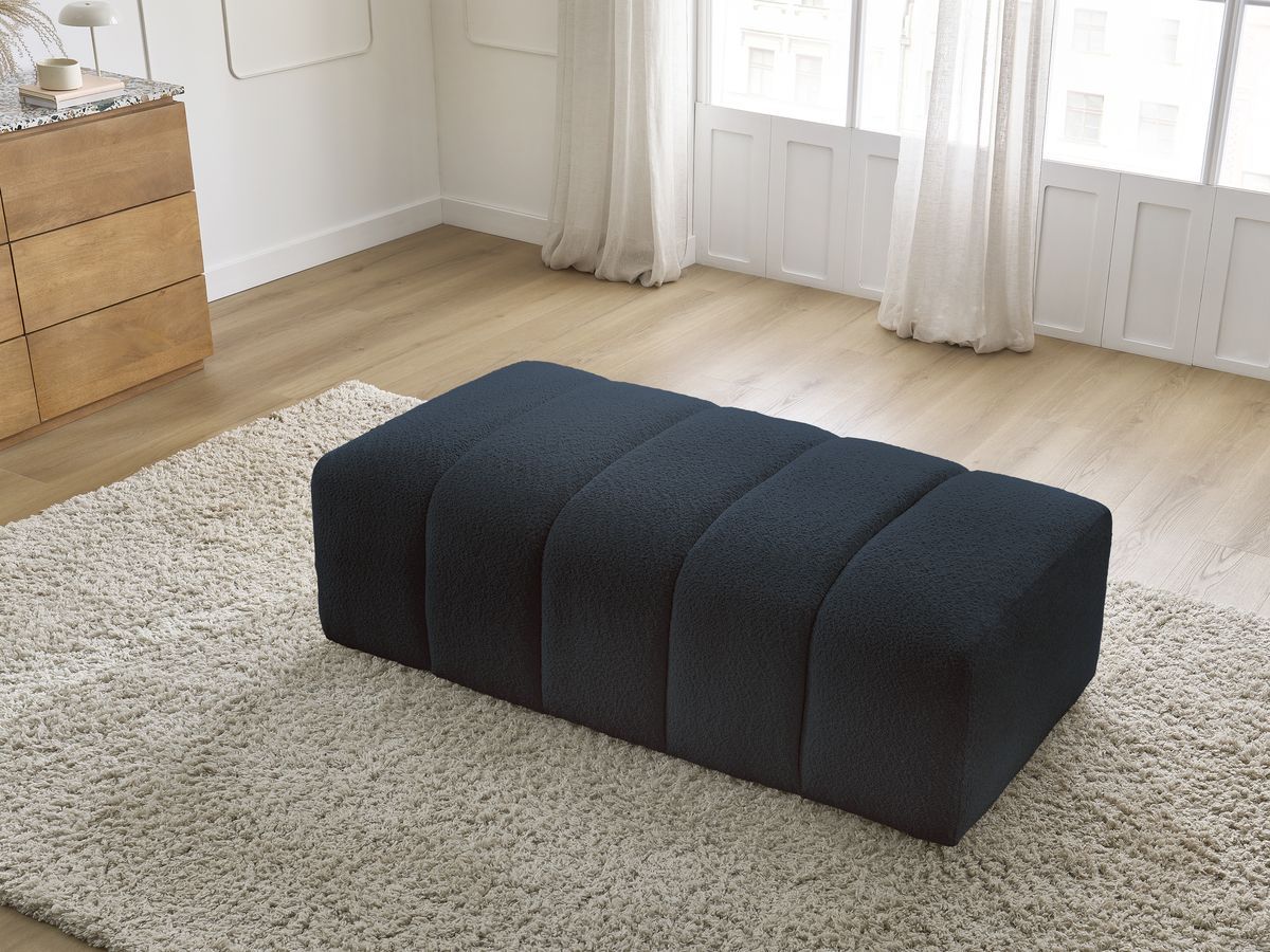 Bobochic Annecy Pouf Bouclé-Stoff Dunkelblau