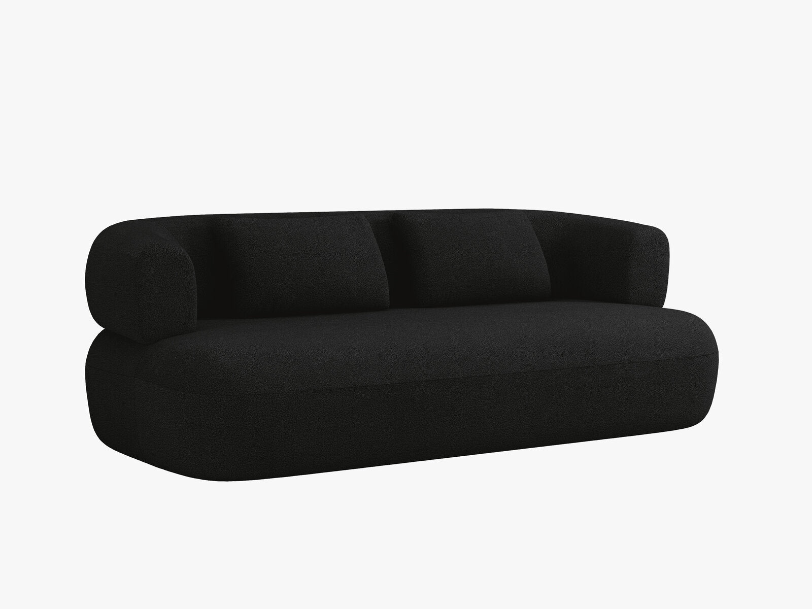Micadoni Sofa Jenny 2-Sitzer Boucle Now or Never Schwarz