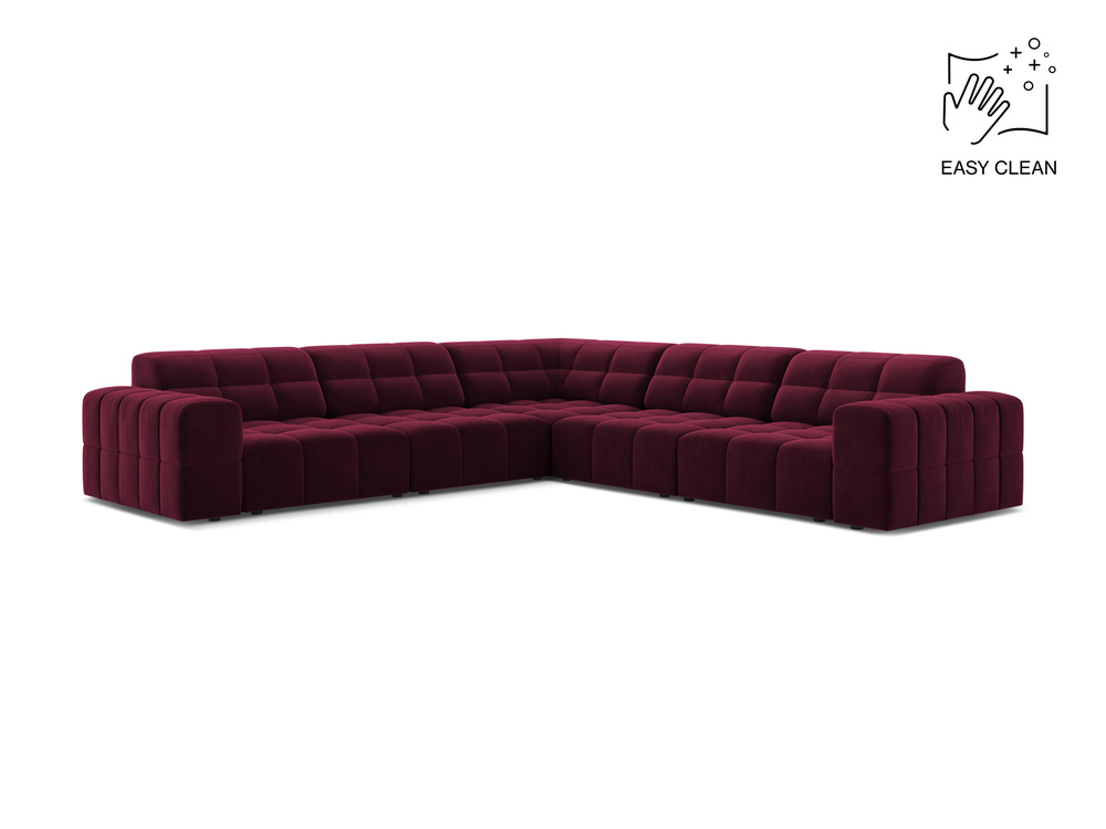 Cosmopolitan Design Symmetrisches Ecksofa Chicago 4-Sitzer Samt Venus Burgunder
