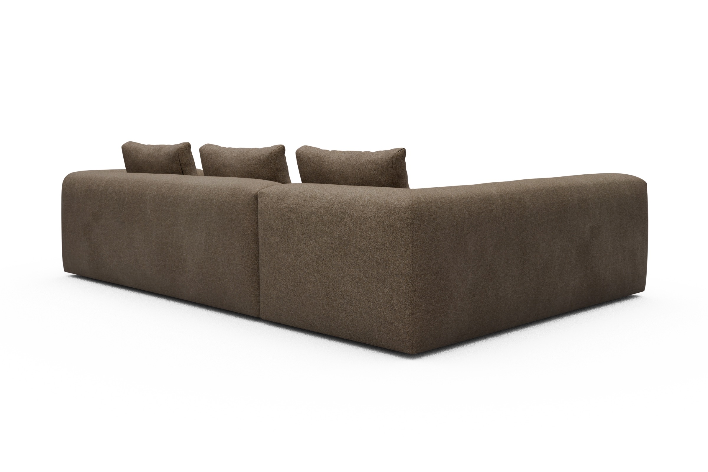 Ecksofa Fred 2x 2,5-Sitzer links offen Aivi-Khaki-Brown