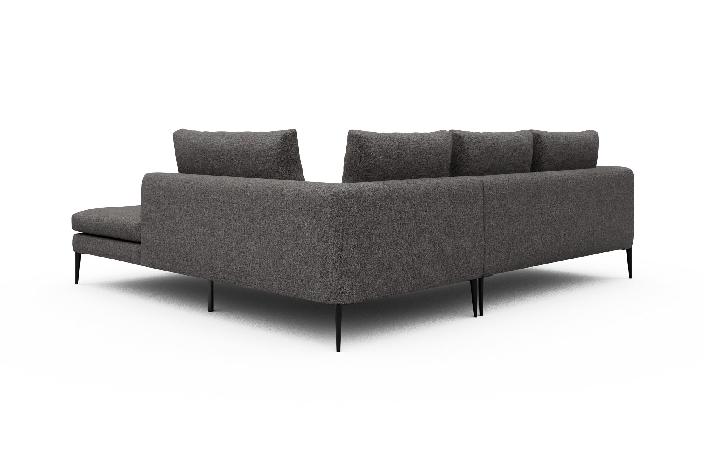 Ecksofa Paul Relax-Ecke rechts mit 2-Sitzer Carreno-Salt-and-Pepper