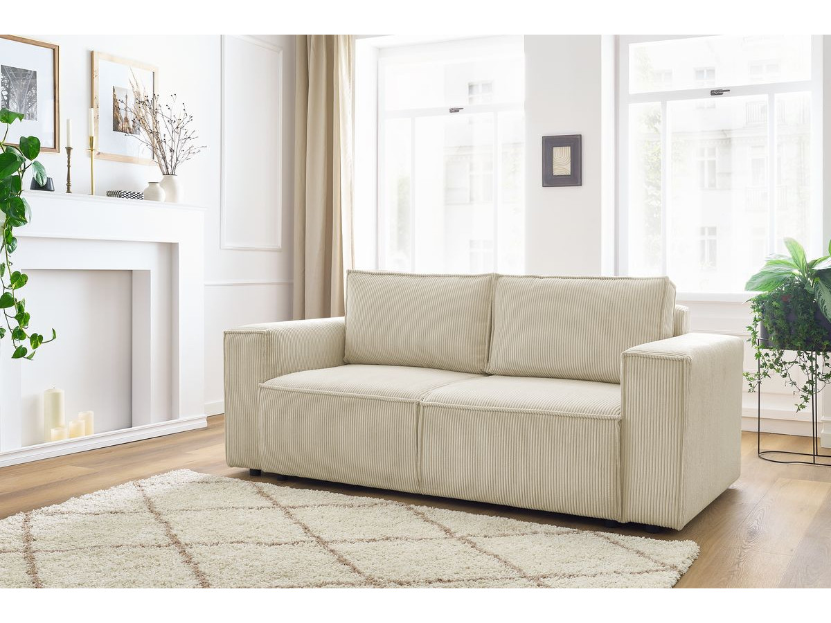 Bobochic Nihad Sofa 2-Sitzer Cordsamt Beige
