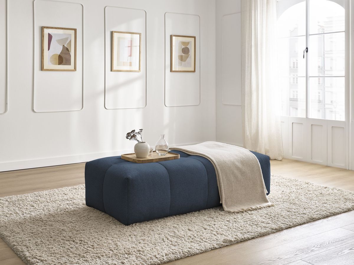 Bobochic Everest Pouf 140 × 70 cm Melange-Stoff Dunkelblau