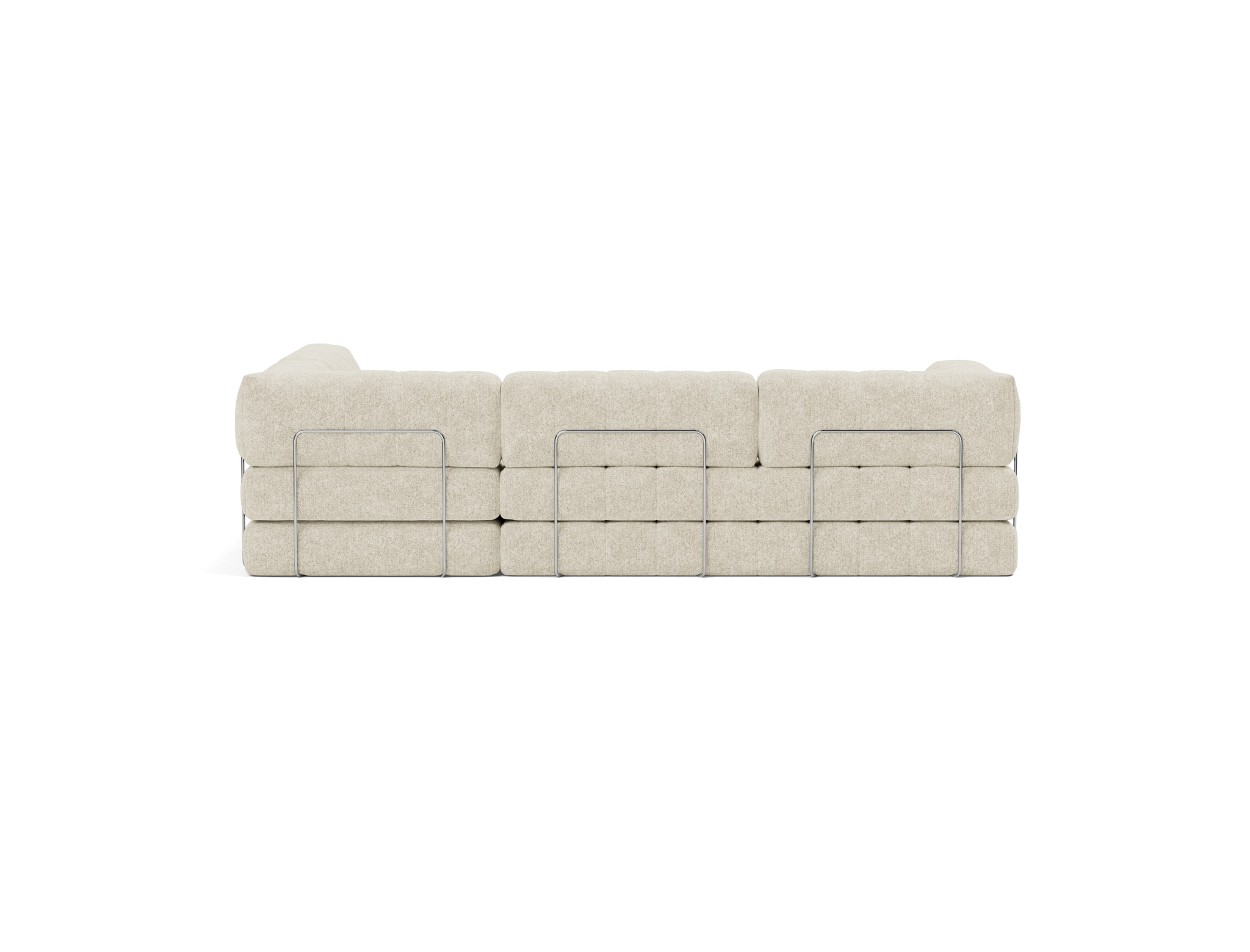 Eck-Schlafsofa CozyPad L-Form mit Armlehne Strukturierter Stoff Taura 357-Off-White