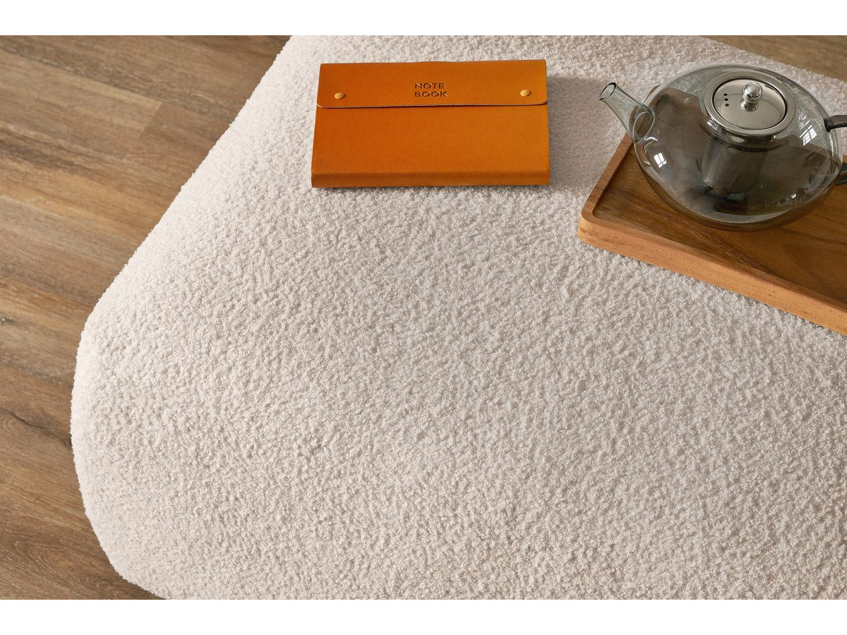 Bobochic Envy Pouf Bouclé-Stoff Beige