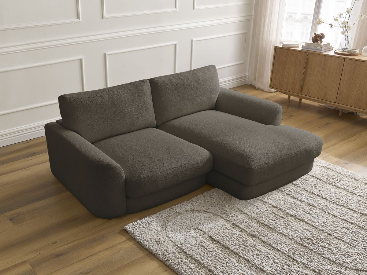 Bobochic Leonore Ecksofa Bouclé-Stoff Braun Ecke rechts