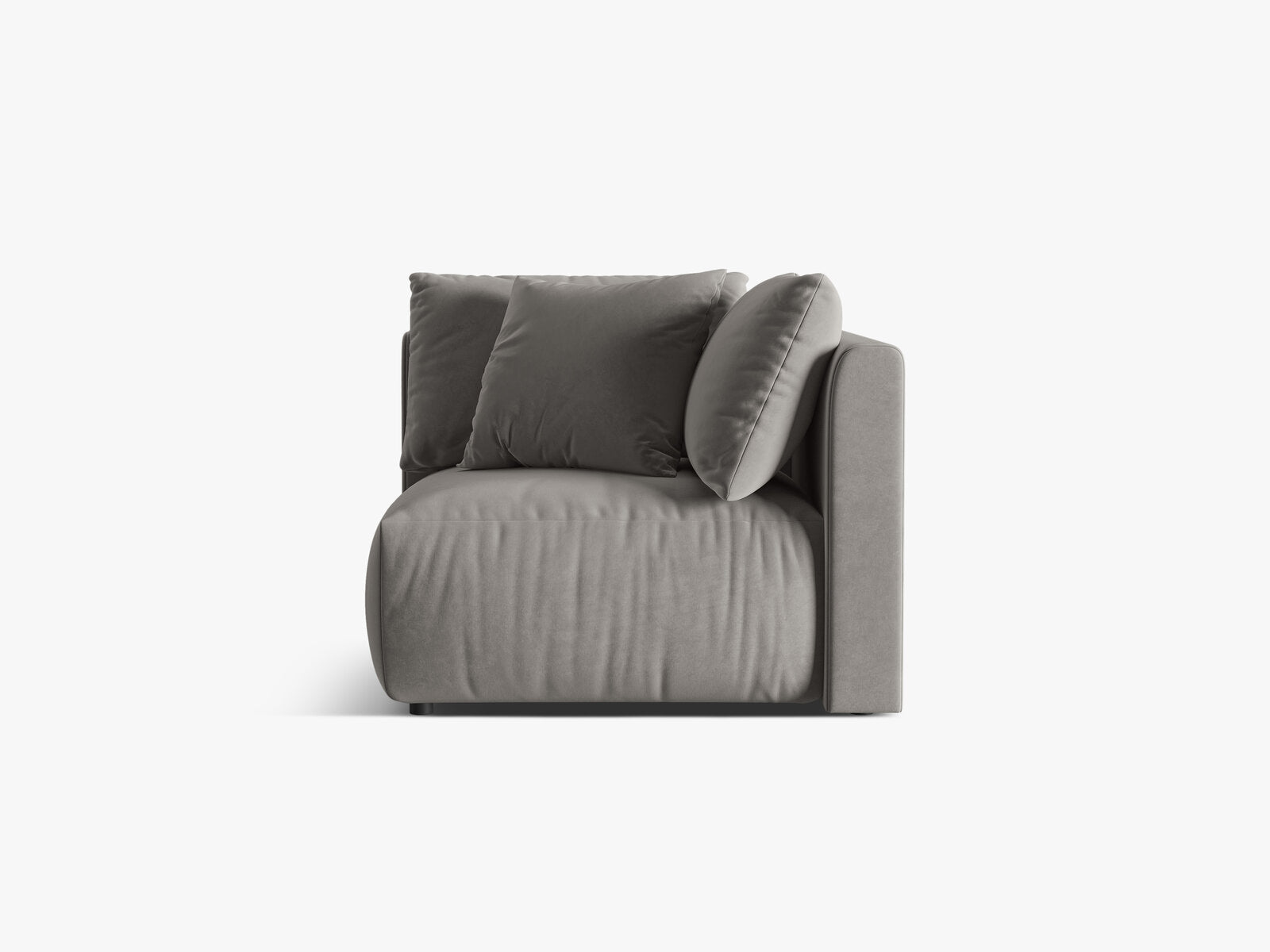 Micadoni Eckmodul Chris 1-Sitzer Samt Grau