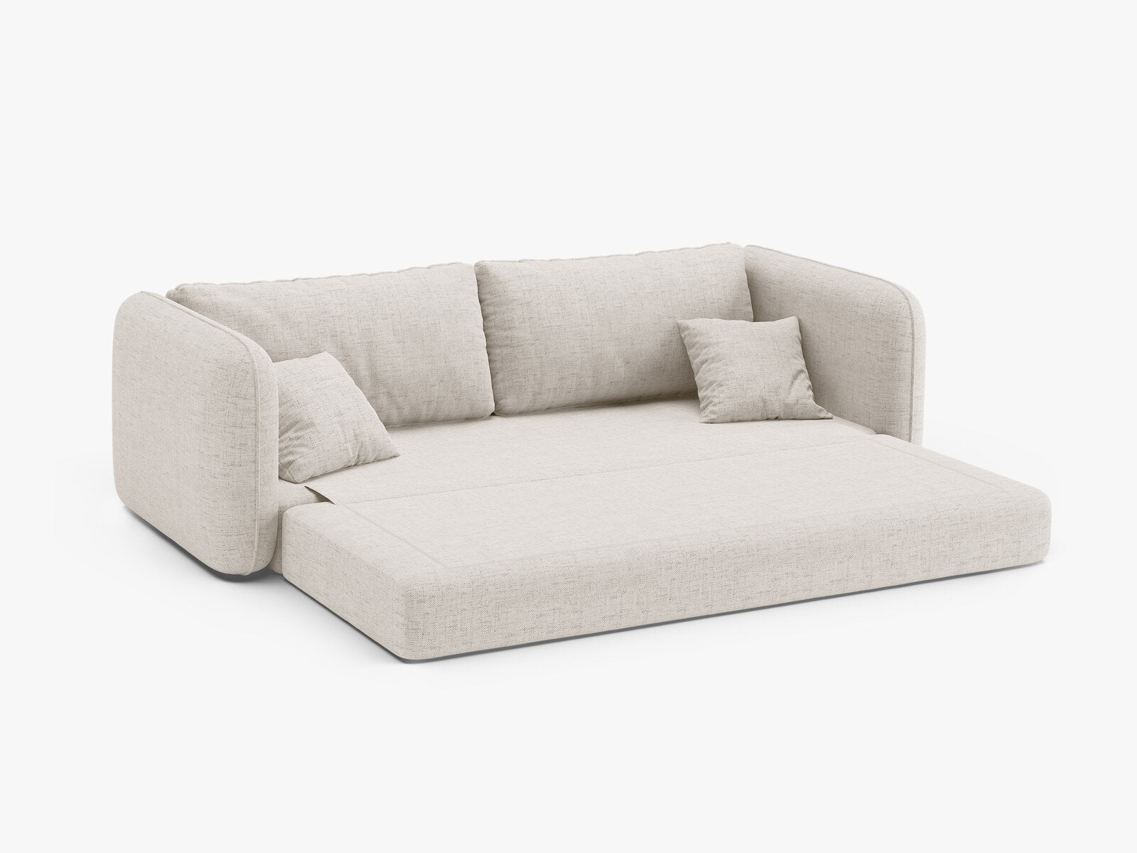 Micadoni Sofa mit Schlaffunktion Dormi 3-Sitzer Strukturierter Stoff Moly Helles Beige