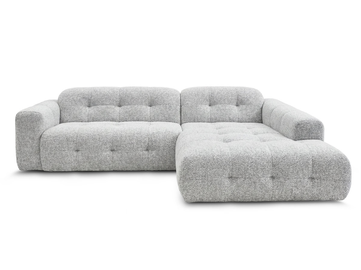 Bobochic Laura Ecksofa Melange-Stoff Hellgrau Ecke rechts