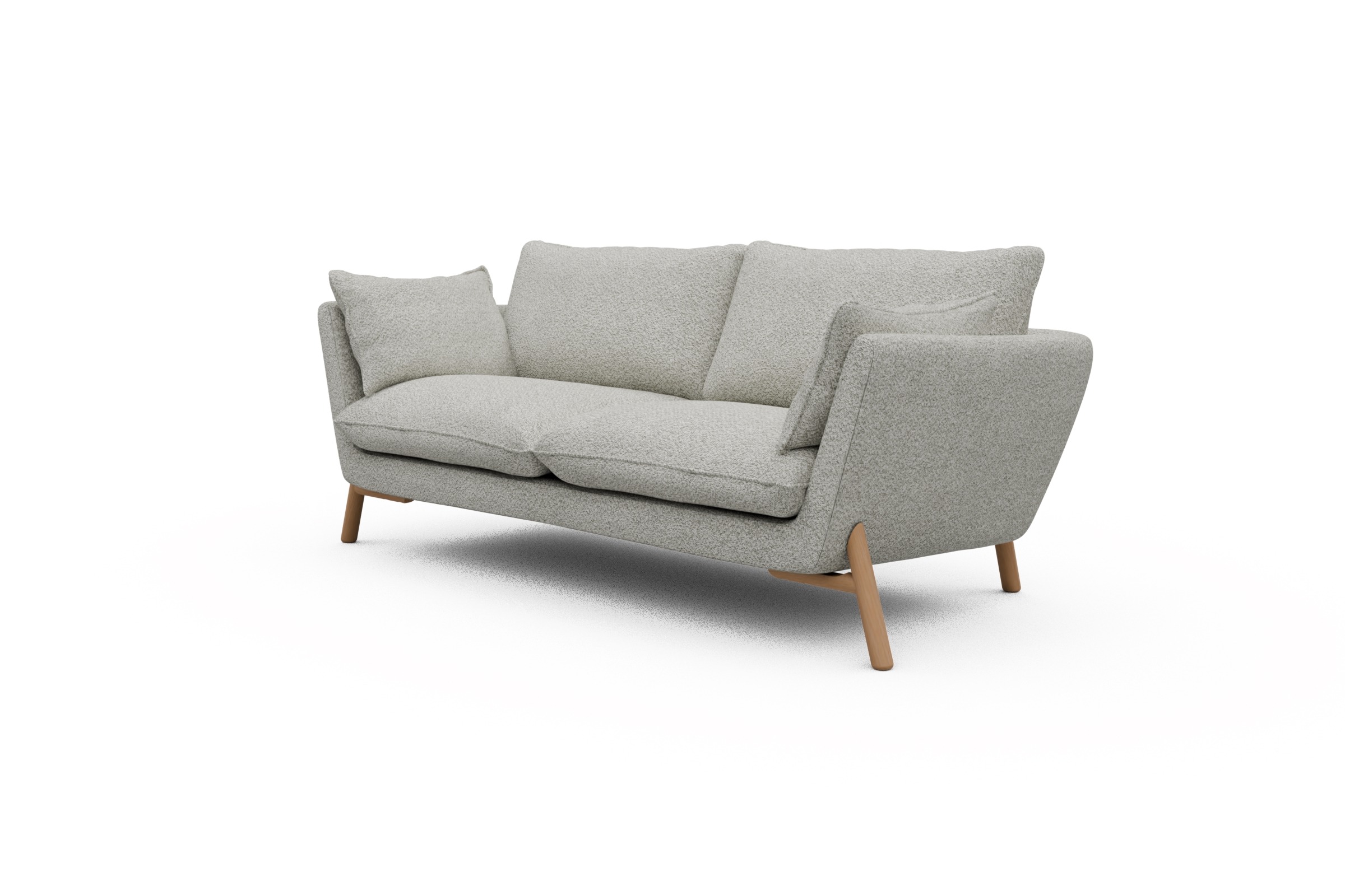 Sofa Emil 2-Sitzer Beinfarbe Eiche Natur Vanora-Warm-Sand