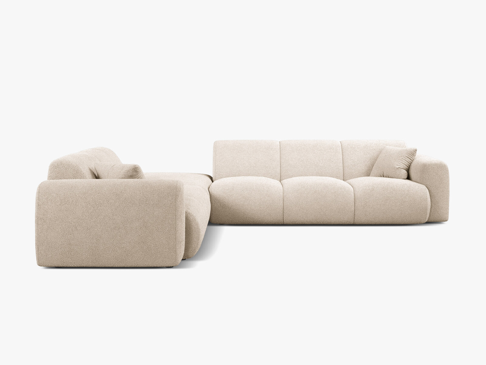 Micadoni Ecksofa Molino 6-Sitzer Links Boucle Baloo Beige
