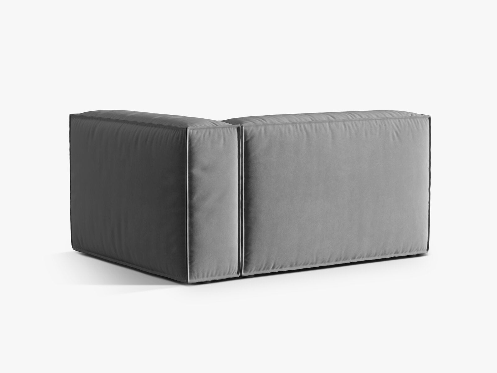 Micadoni Eckmodul Nuria 2-Sitzer Rechts Samt Grau