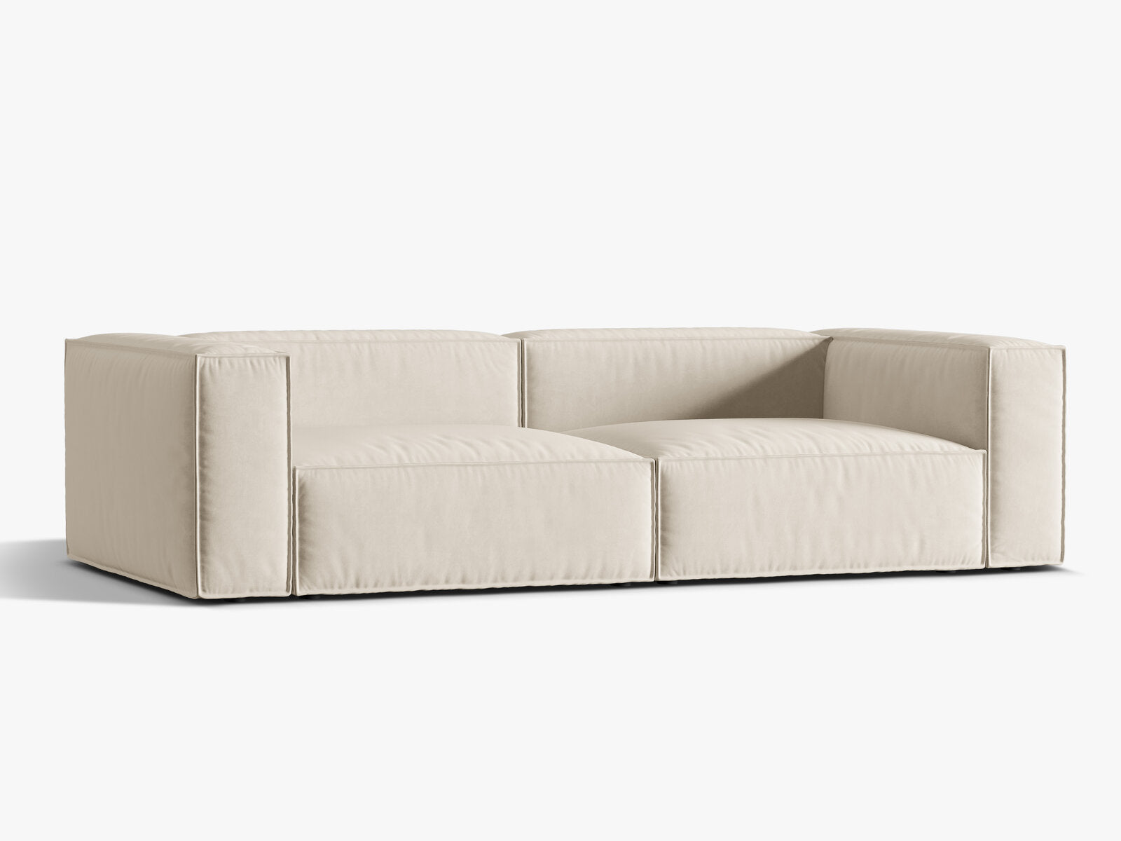 Micadoni Sofa Nuria 5-Sitzer Samt Beige