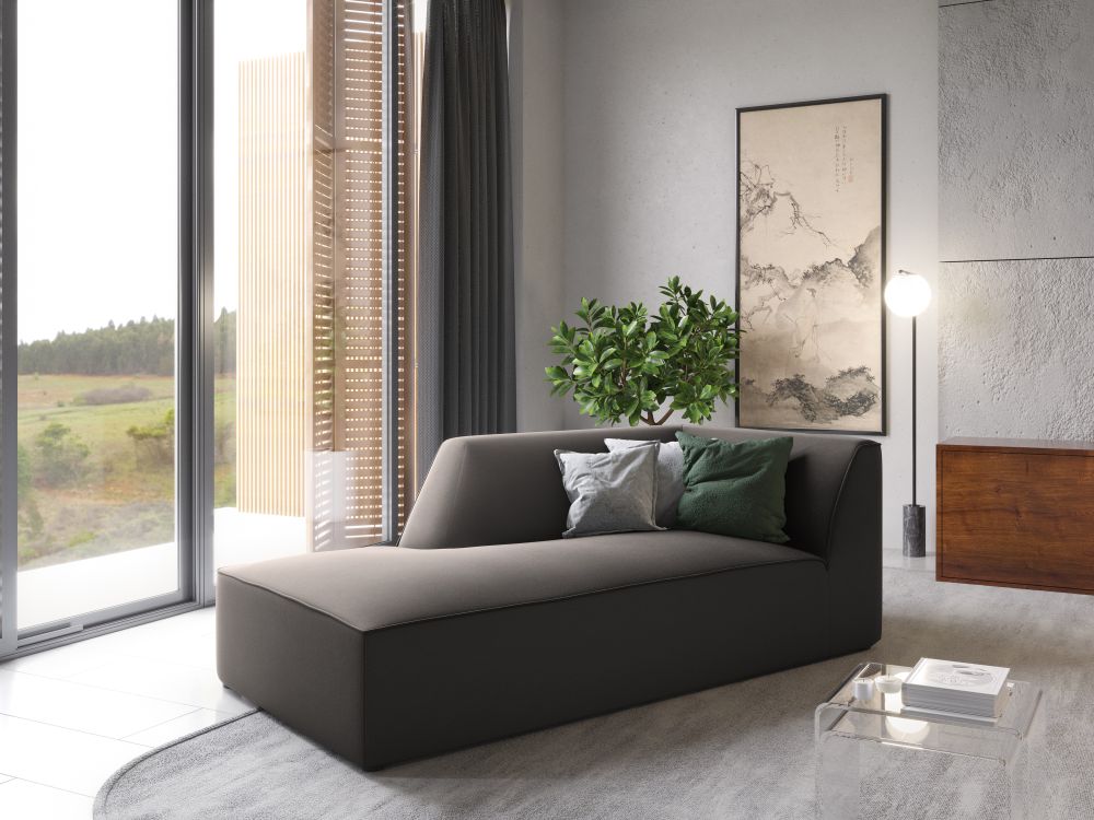 Cosmopolitan Design Chaiselongue Siena Samt Salvador Dunkelgrau Links