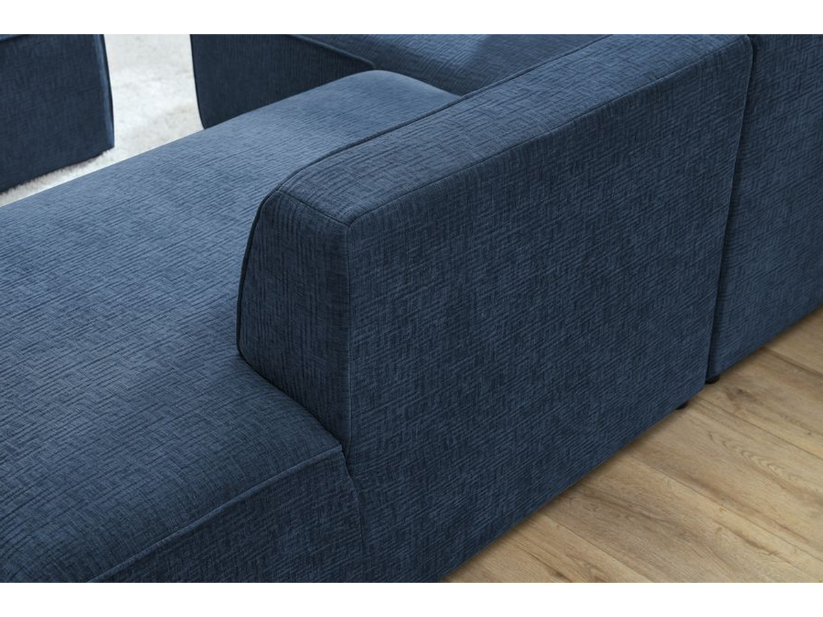 Bobochic Megeve Ecksofa Strukturstoff Dunkelblau Ecke links