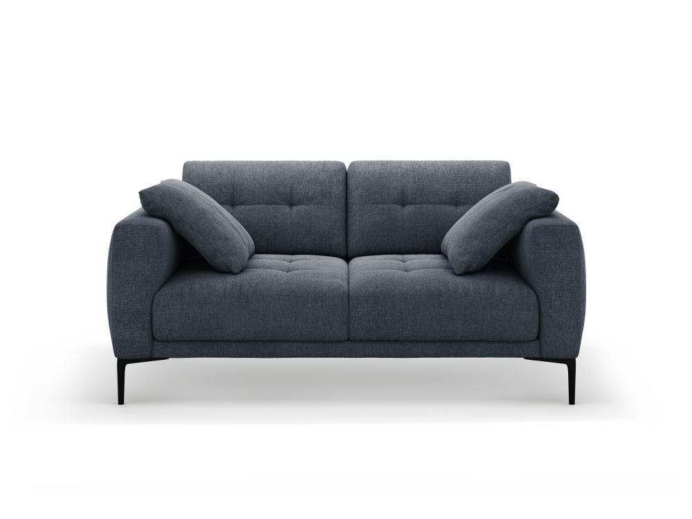 Cosmopolitan Design Sofa Lazio 2-Sitzer Strukturierter Stoff Sorella Dunkelblau