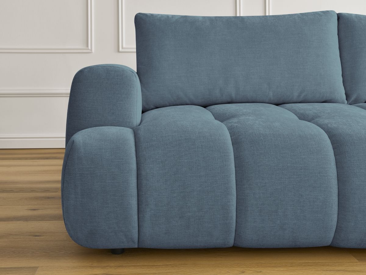 Bobochic Fuji Schlafsofa 3-Sitzer mit Bettkasten Stoff Hellblau