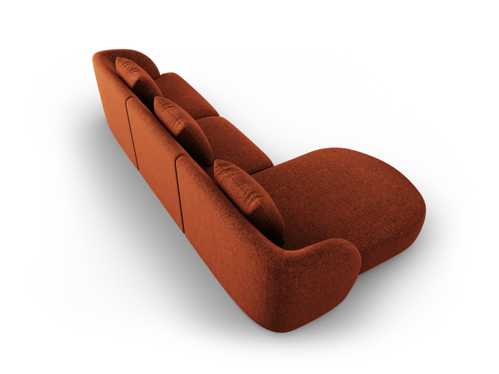 Cosmopolitan Design Ecksofa Tulum 4-Sitzer Chenille Eden Ziegel Links