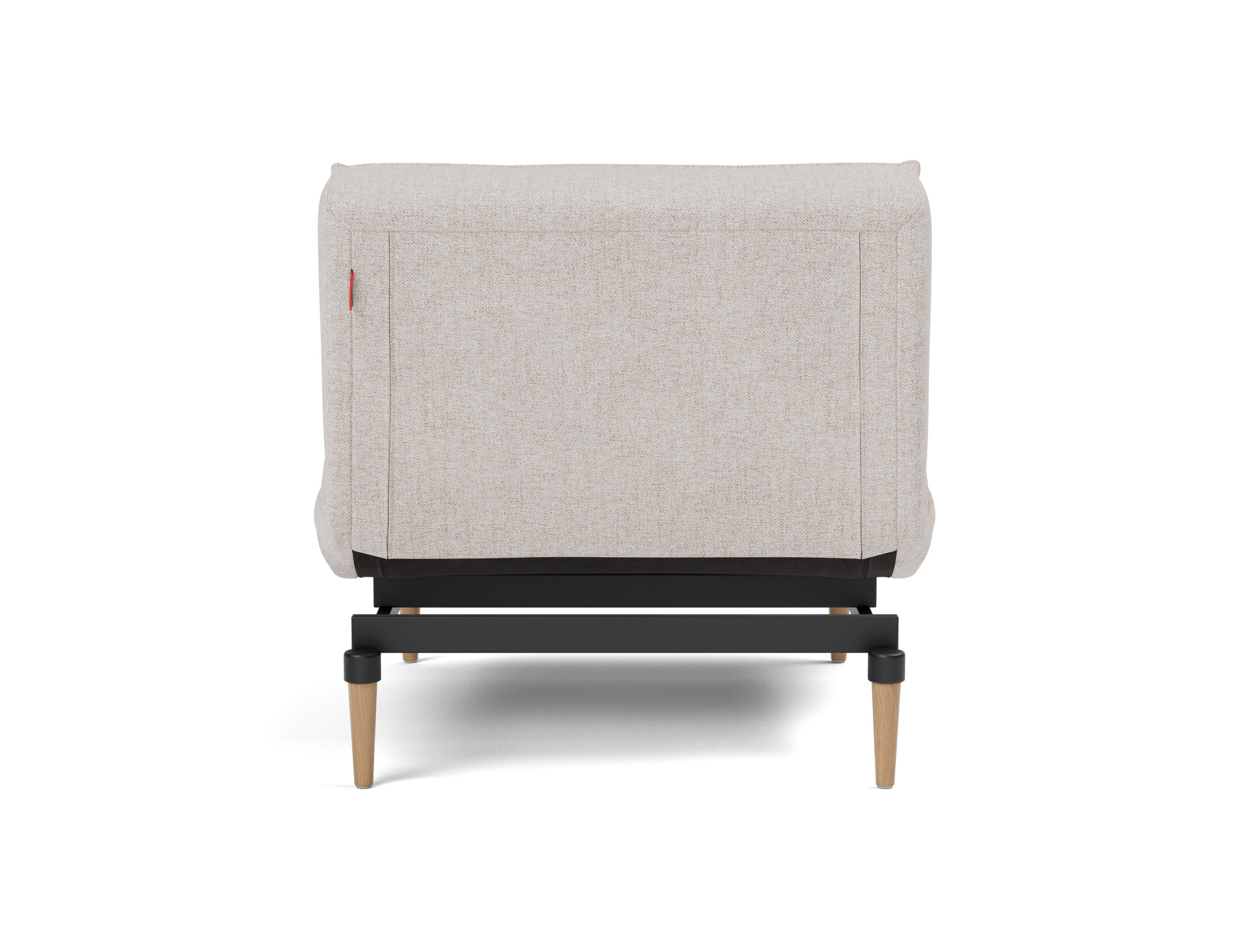 Sessel Splitback Strukturierter Stoff Weda 300-Weda-Sand Beine Styletto Eiche hell