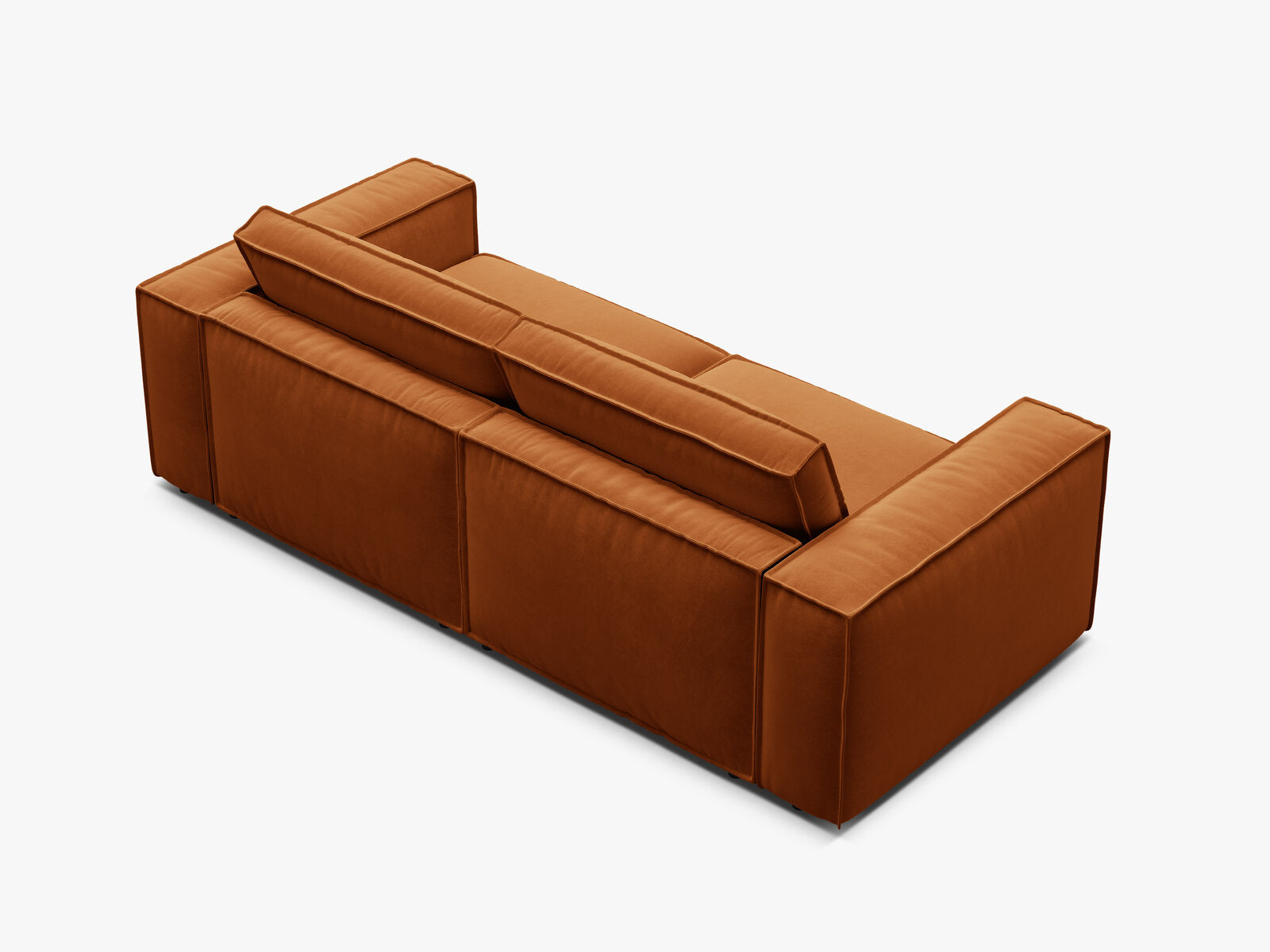 Micadoni modulares Sofa Pola 3-Sitzer Samt Salvador Terrakotta