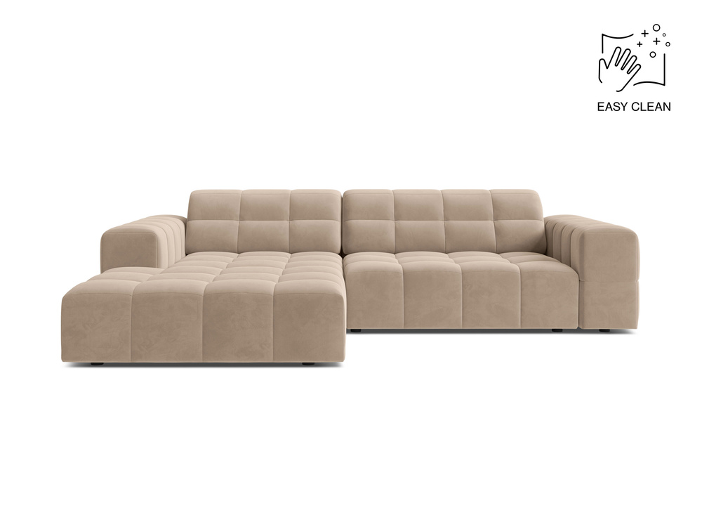 Cosmopolitan Design Ecksofa Chicago 3-Sitzer Samt Venus Beige Links
