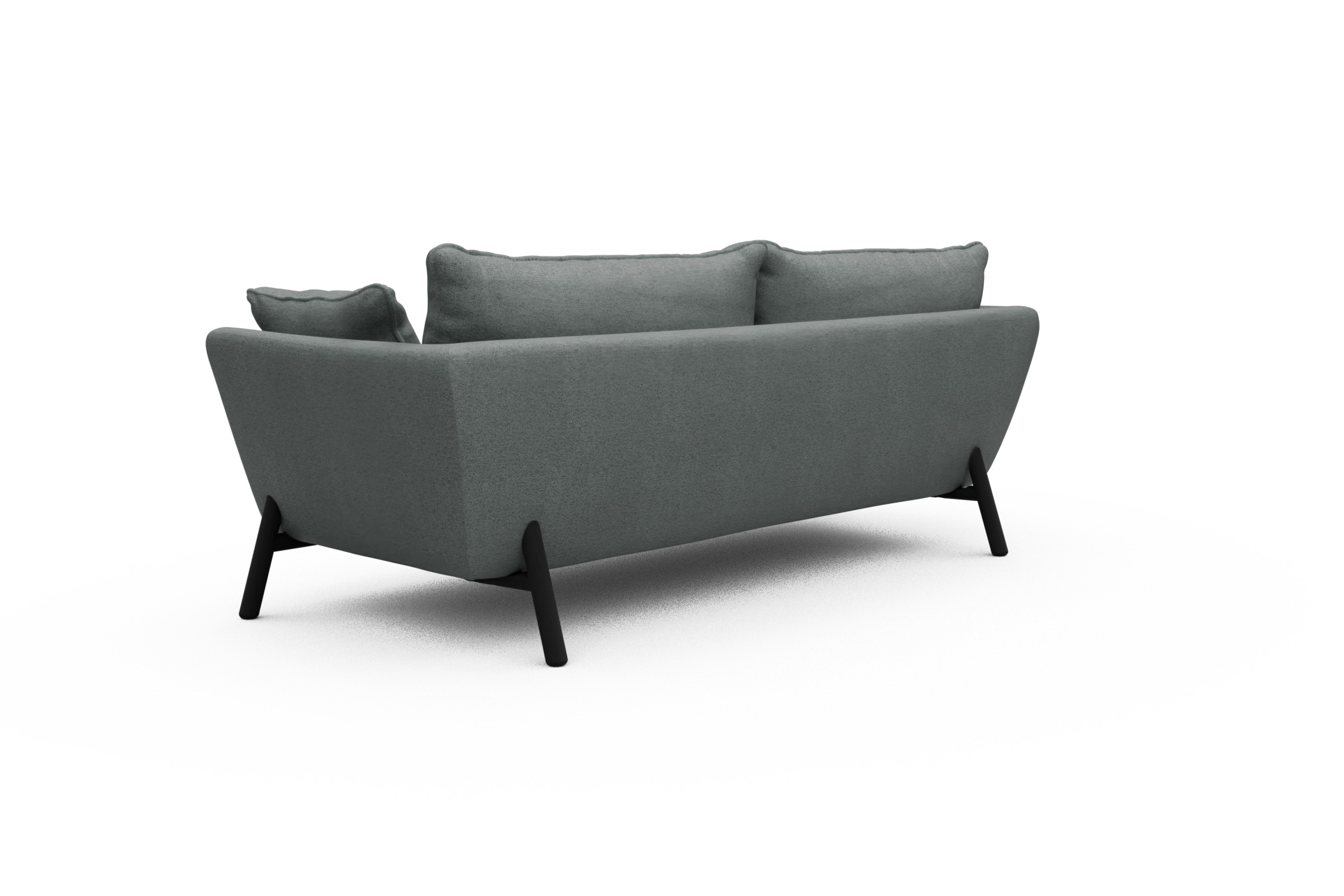 Sofa Emil PREMIUM 3-Sitzer Beinfarbe Eiche Schwarz Denari-Soft-Grey