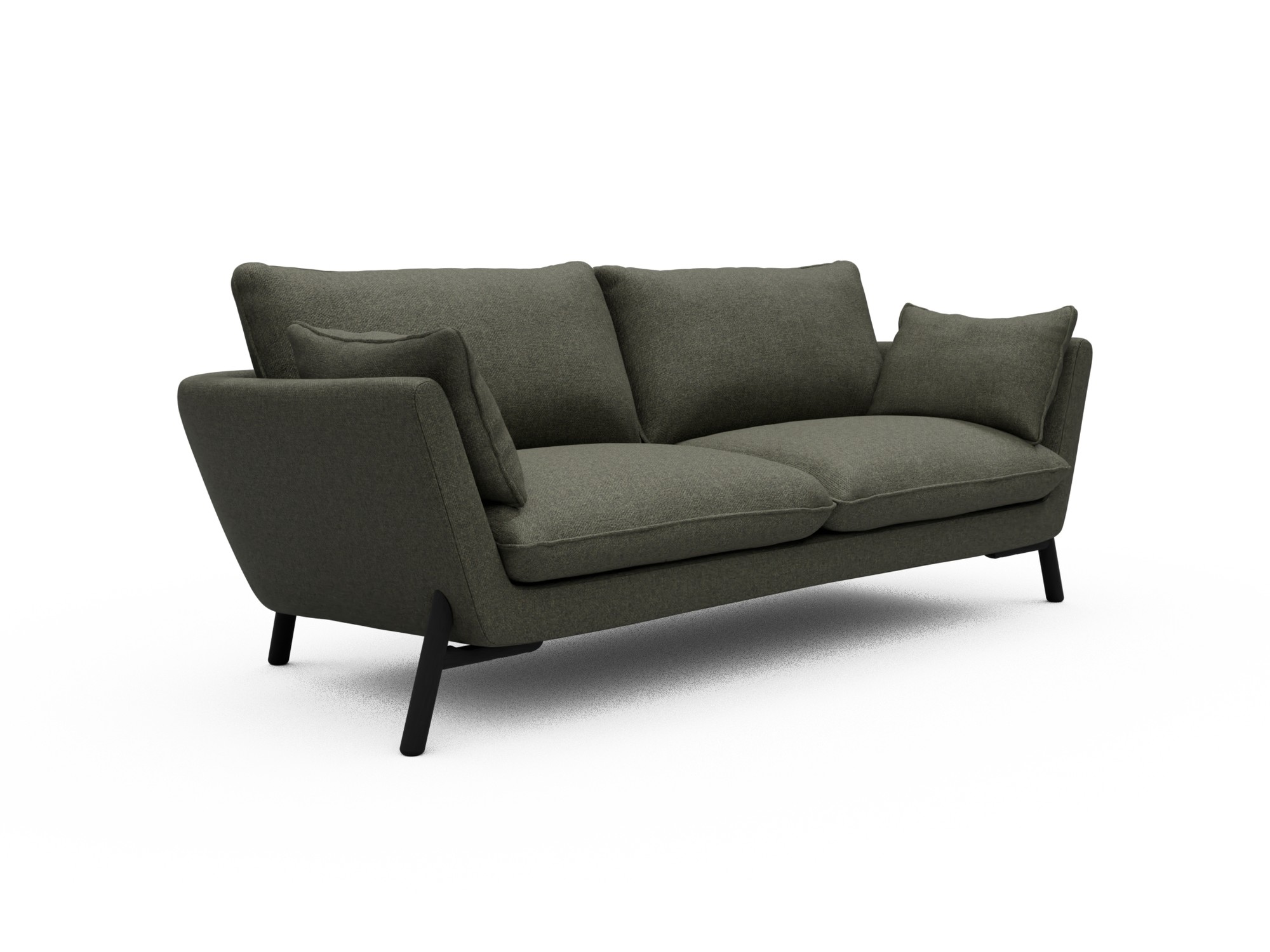 Skandi Home Sofa Emil 3-Sitzer Beinfarbe Eiche Schwarz Sama-Winter-Moss moebelfaktor