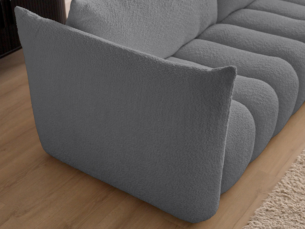 Bobochic Azra Ecksofa 325 × 112 cm Bouclé-Stoff Dunkelgrau Ecke rechts