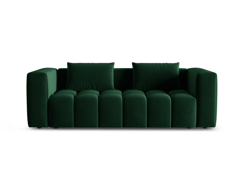 Cosmopolitan Design Schlafsofa Verona 3-Sitzer mit Bettkasten Samt Casino Flaschengrün