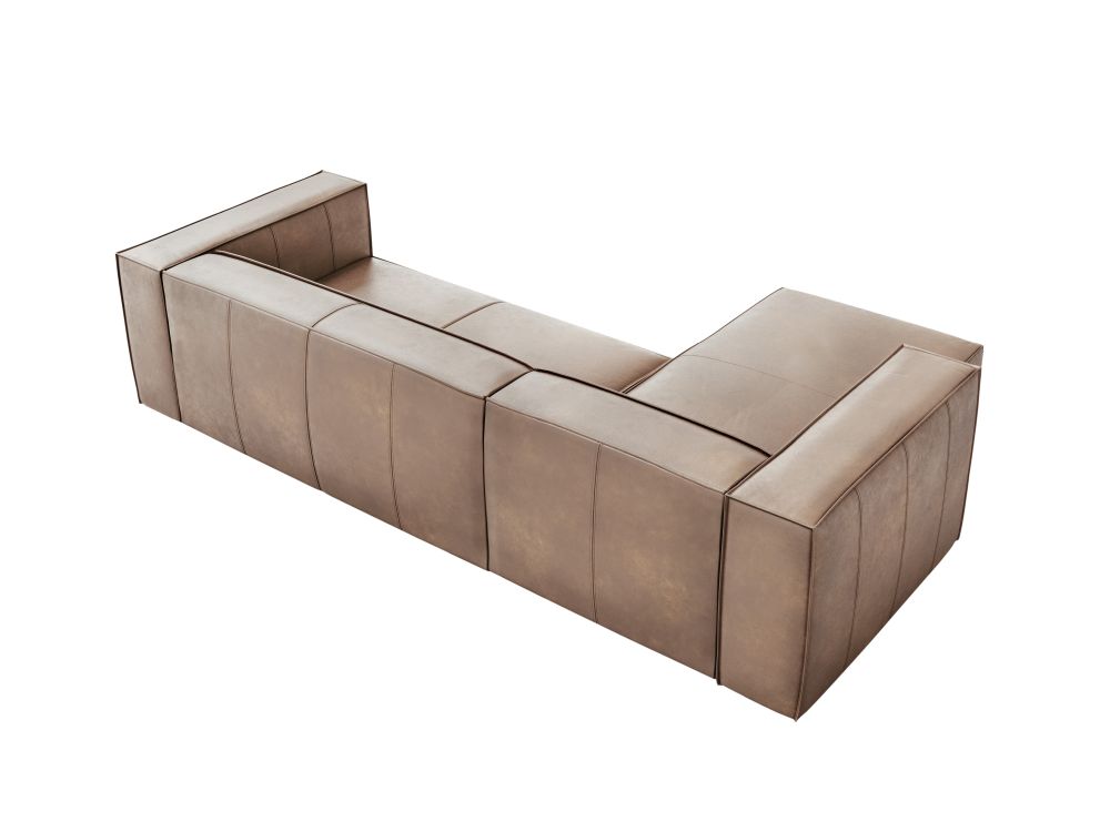 Cosmopolitan Design Ecksofa Turin 5-Sitzer Leder Granada Dunkelbeige Links